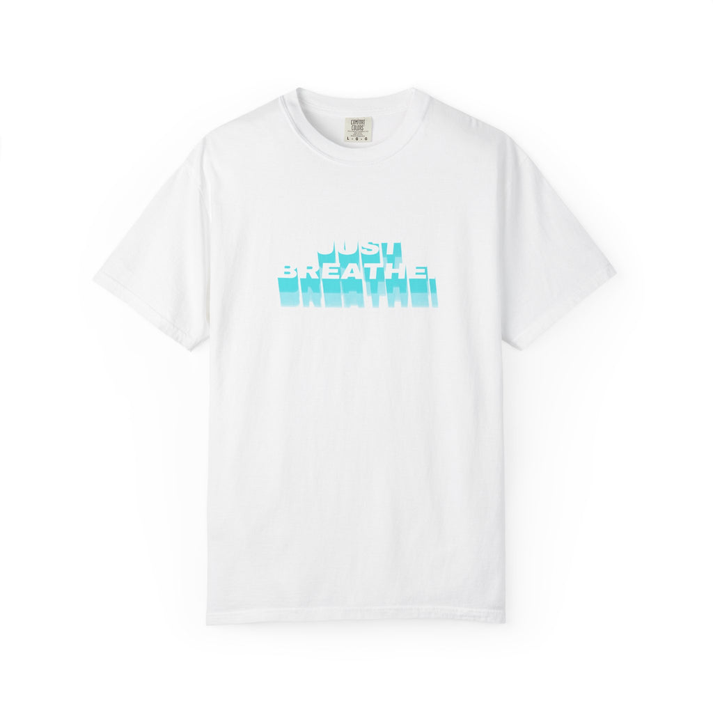 Breathe Graphic T-Shirt — Chill Ocean Blue Typography Tee