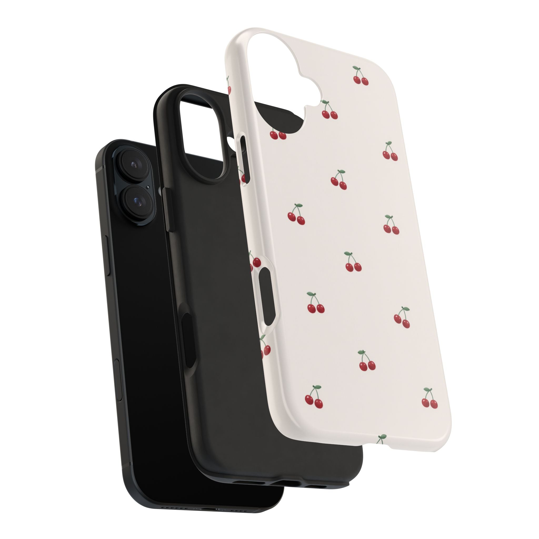 Cherry Pattern Tough Phone Case — Durable Cute Fruit Phone Cover
