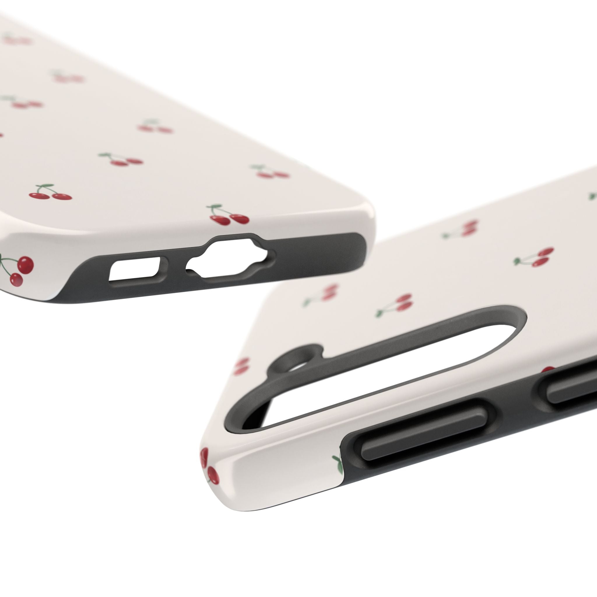 Cherry Pattern Tough Phone Case — Durable Cute Fruit Phone Cover