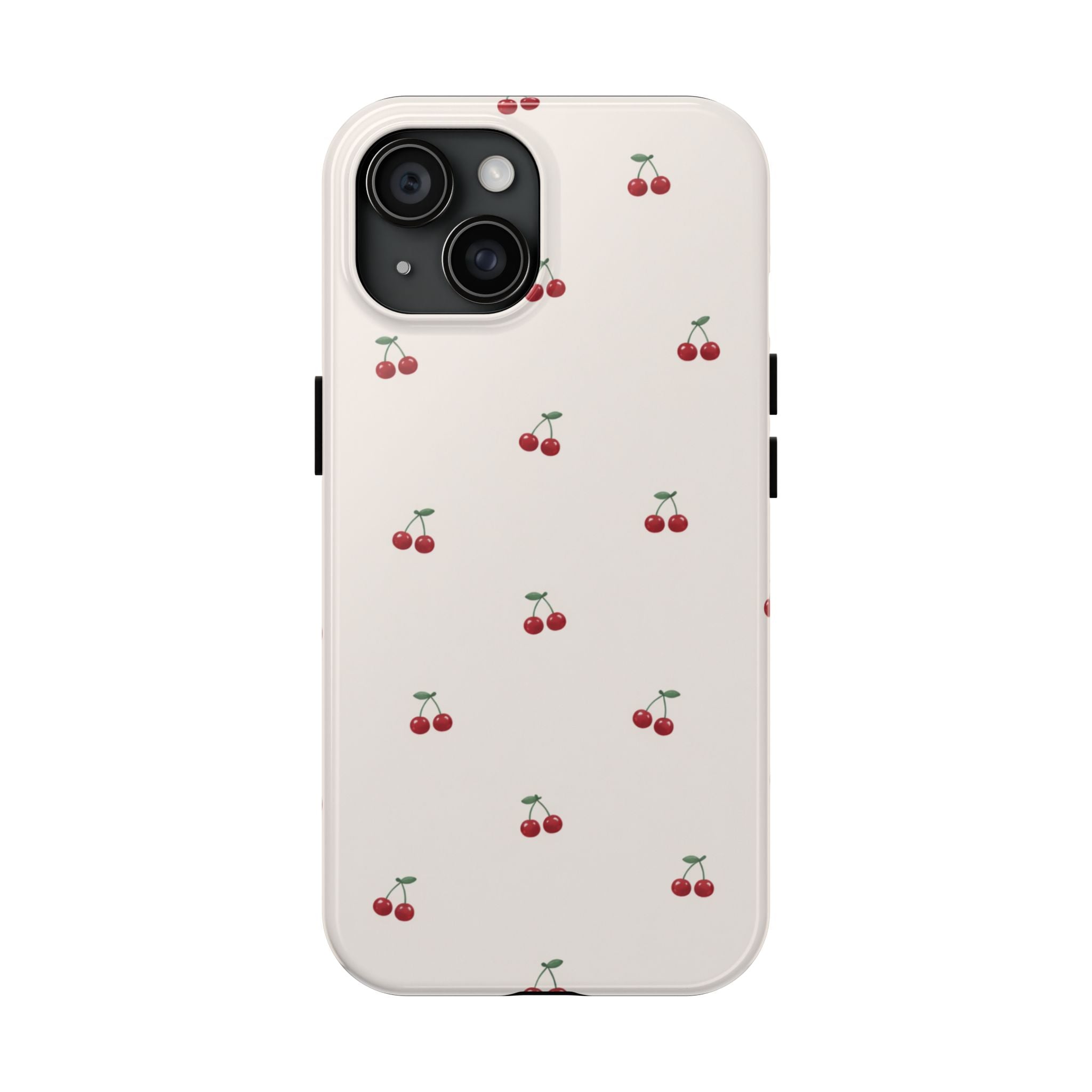Cherry Pattern Tough Phone Case — Durable Cute Fruit Phone Cover