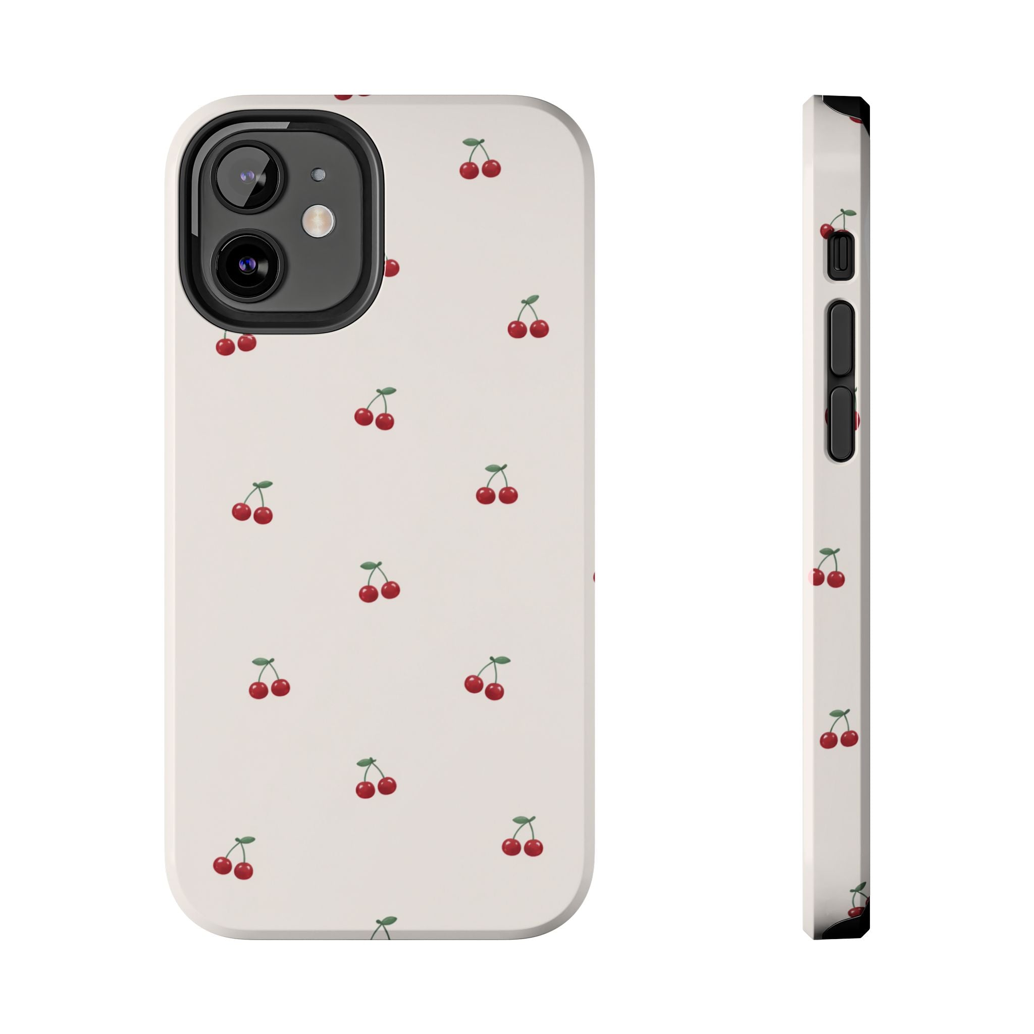 Cherry Pattern Tough Phone Case — Durable Cute Fruit Phone Cover