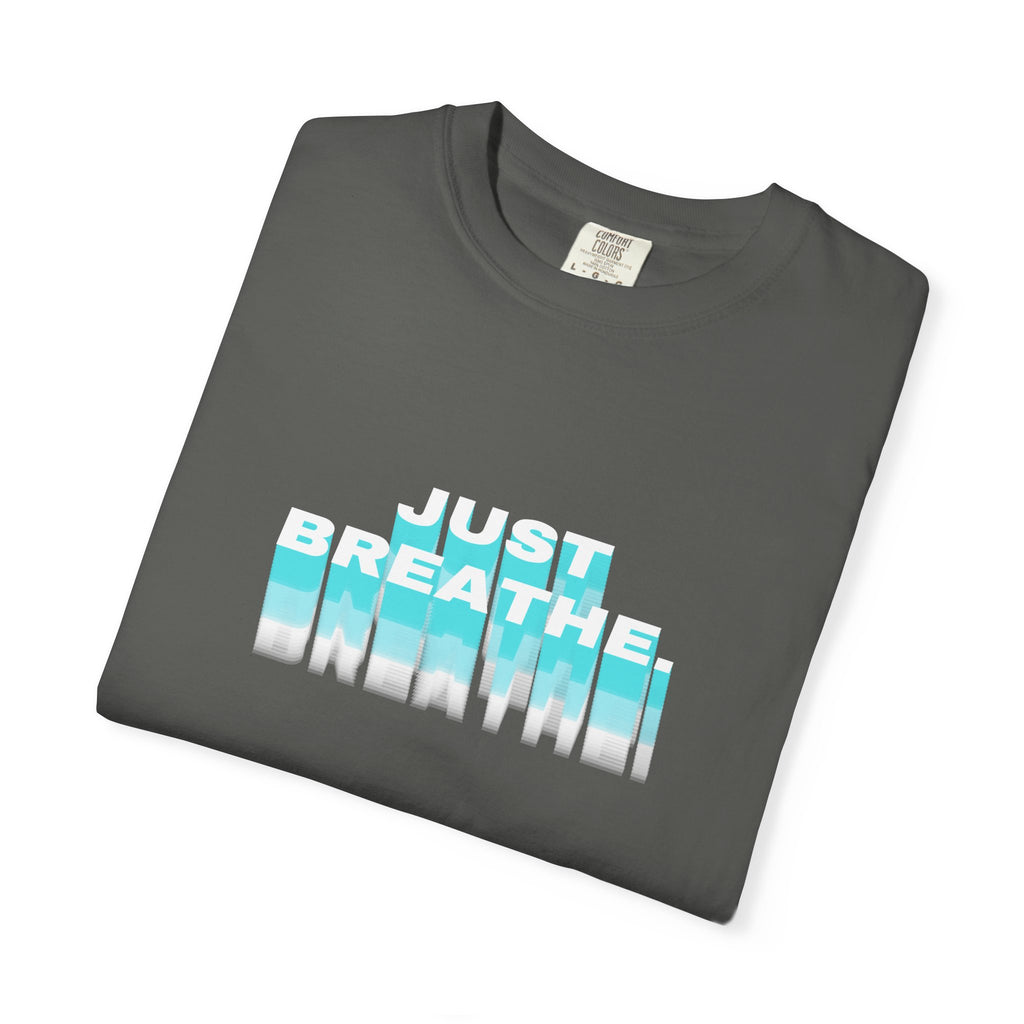 Breathe Graphic T-Shirt — Chill Ocean Blue Typography Tee
