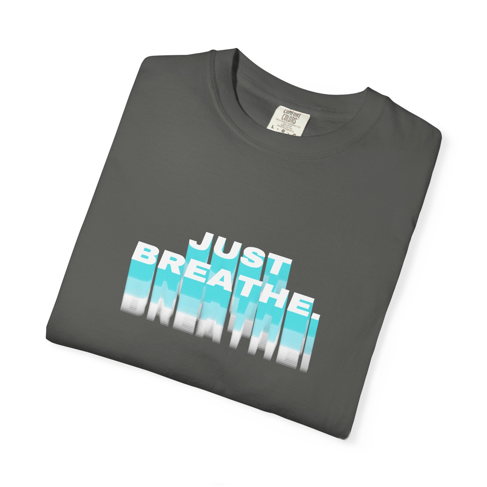Breathe Graphic T-Shirt — Chill Ocean Blue Typography Tee