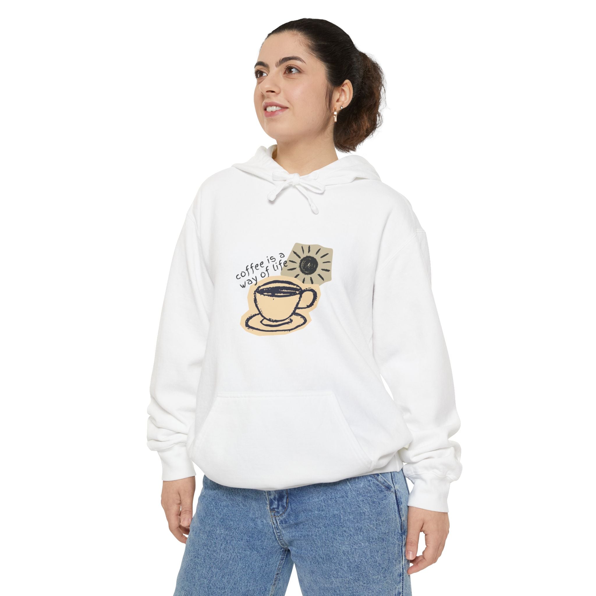 Coffee Cup Hoodie — "Coffee Is My Self Care" Cozy White Pullover