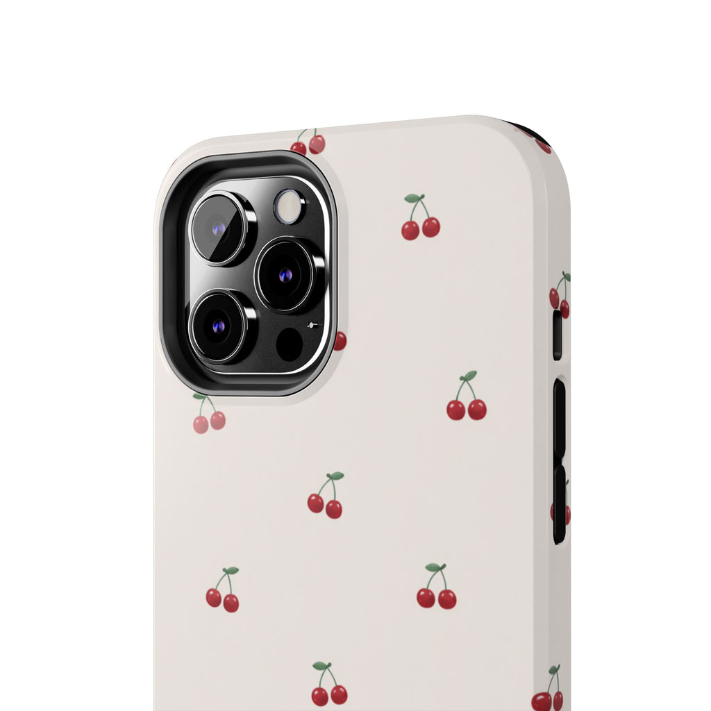 Cherry Pattern Tough Phone Case — Durable Cute Fruit Phone Cover