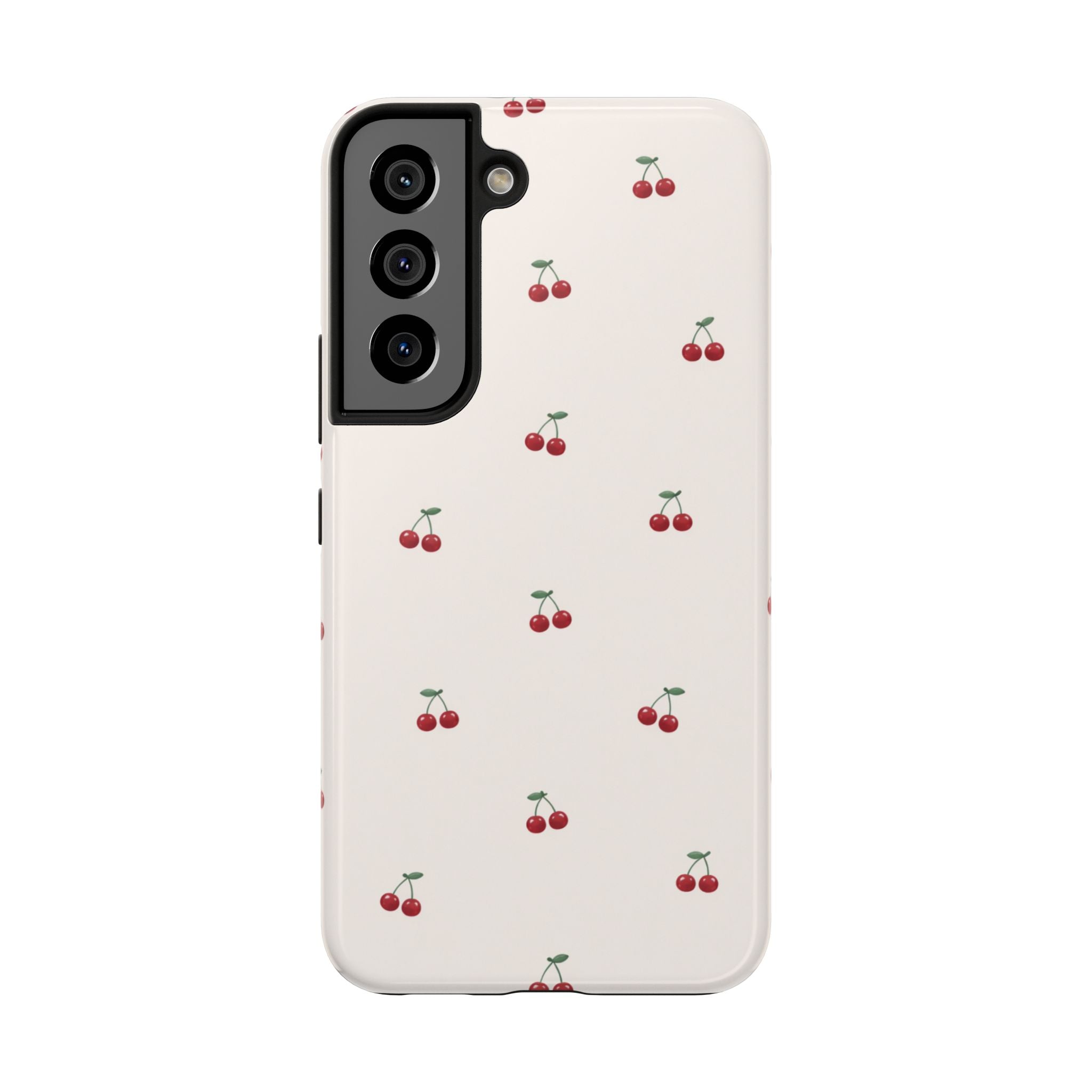 Cherry Pattern Tough Phone Case — Durable Cute Fruit Phone Cover