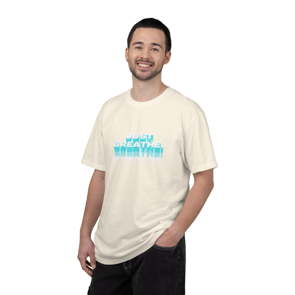 Breathe Graphic T-Shirt — Chill Ocean Blue Typography Tee