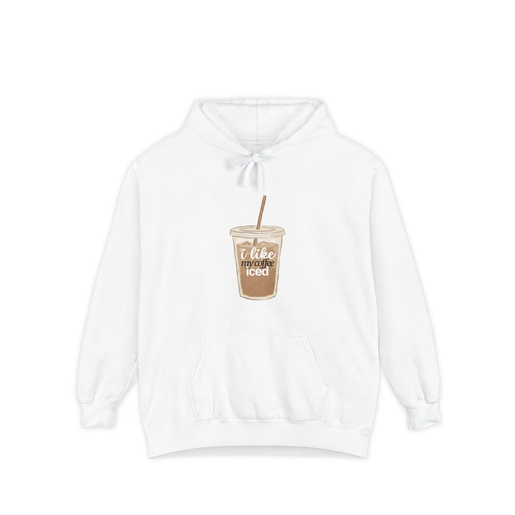 I Like My Coffee Iced Hoodie — Women's Aesthetic Iced Coffee Graphic Sweatshirt