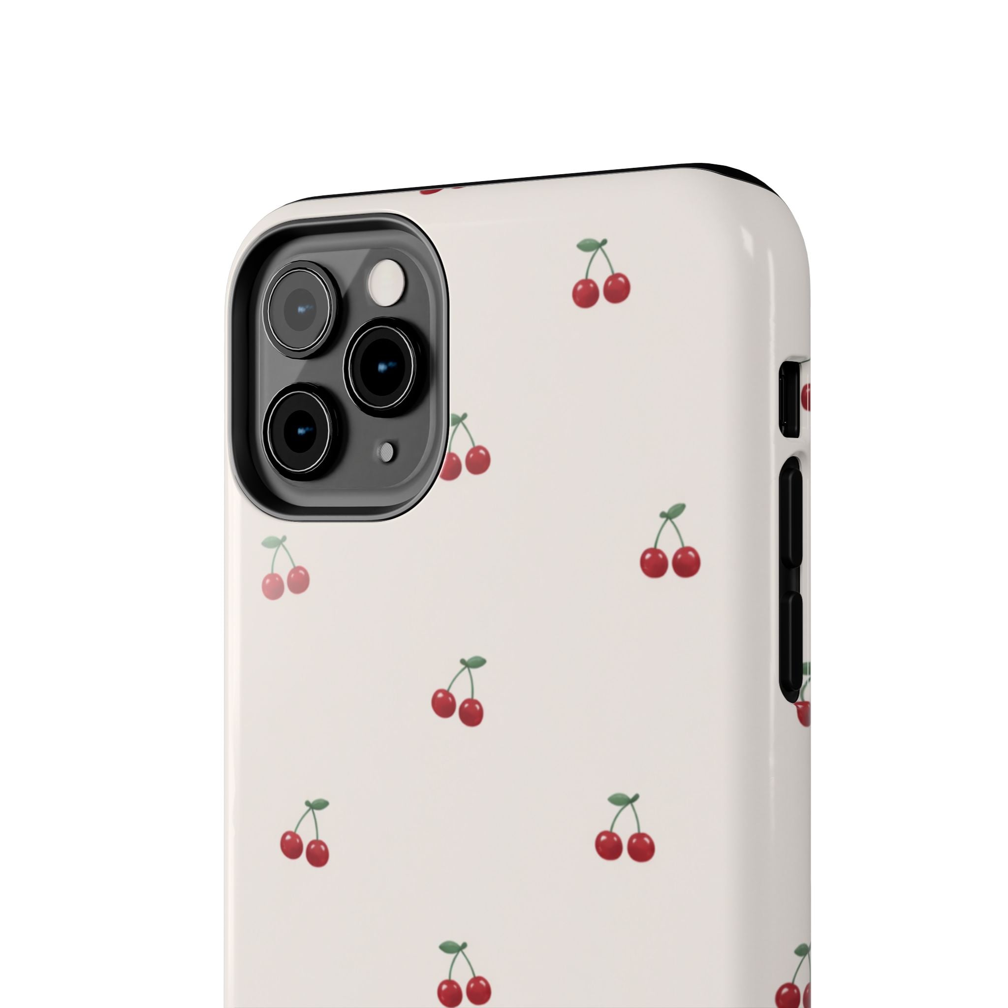 Cherry Pattern Tough Phone Case — Durable Cute Fruit Phone Cover