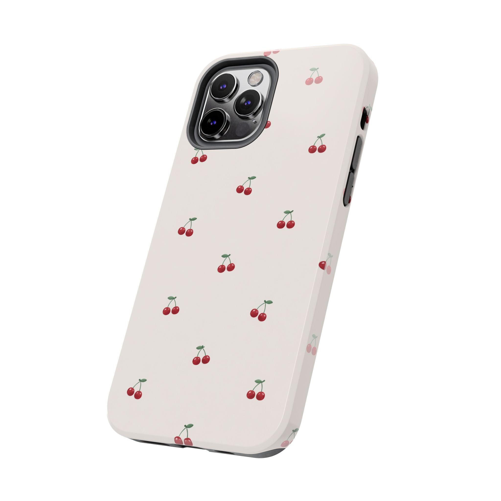 Cherry Pattern Tough Phone Case — Durable Cute Fruit Phone Cover