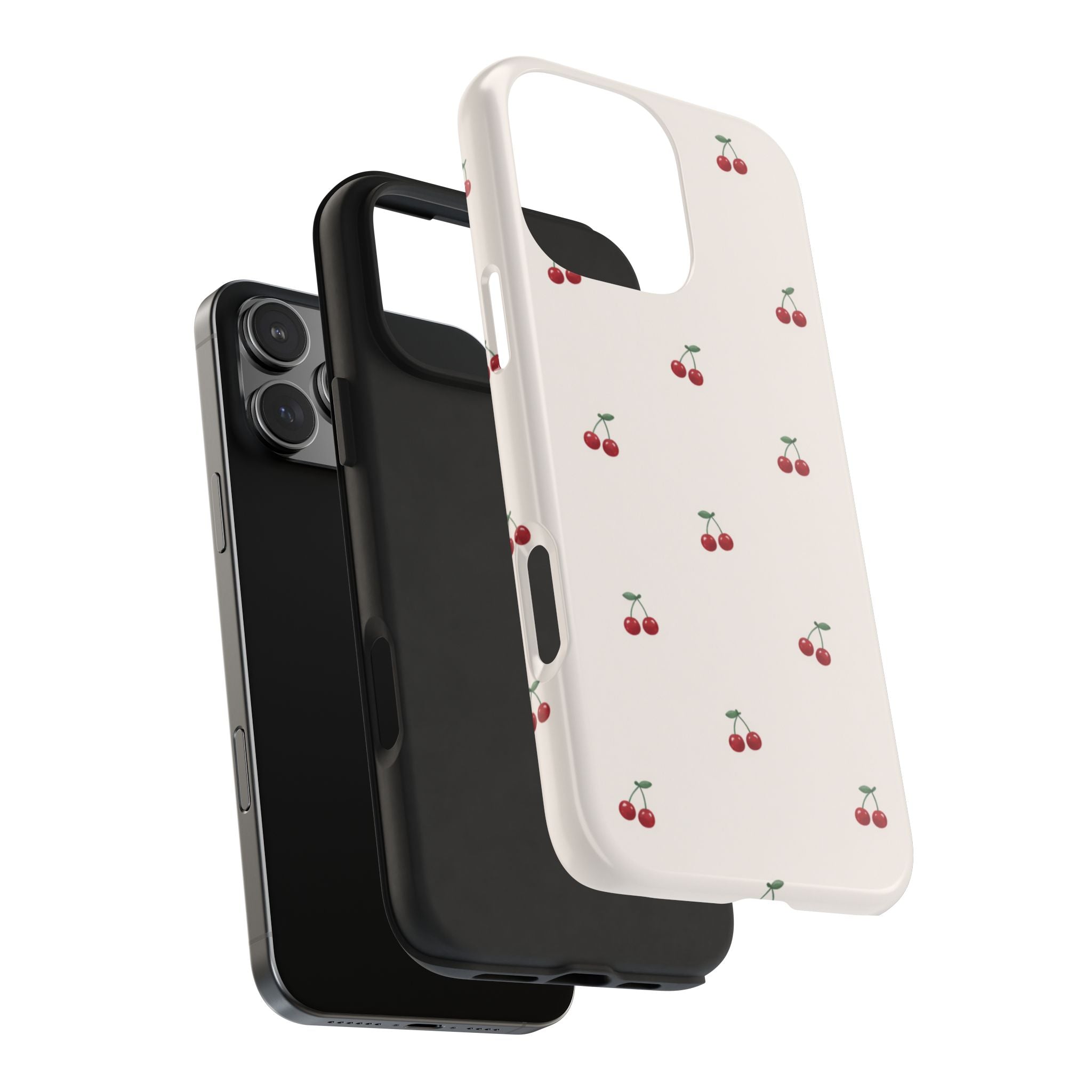 Cherry Pattern Tough Phone Case — Durable Cute Fruit Phone Cover