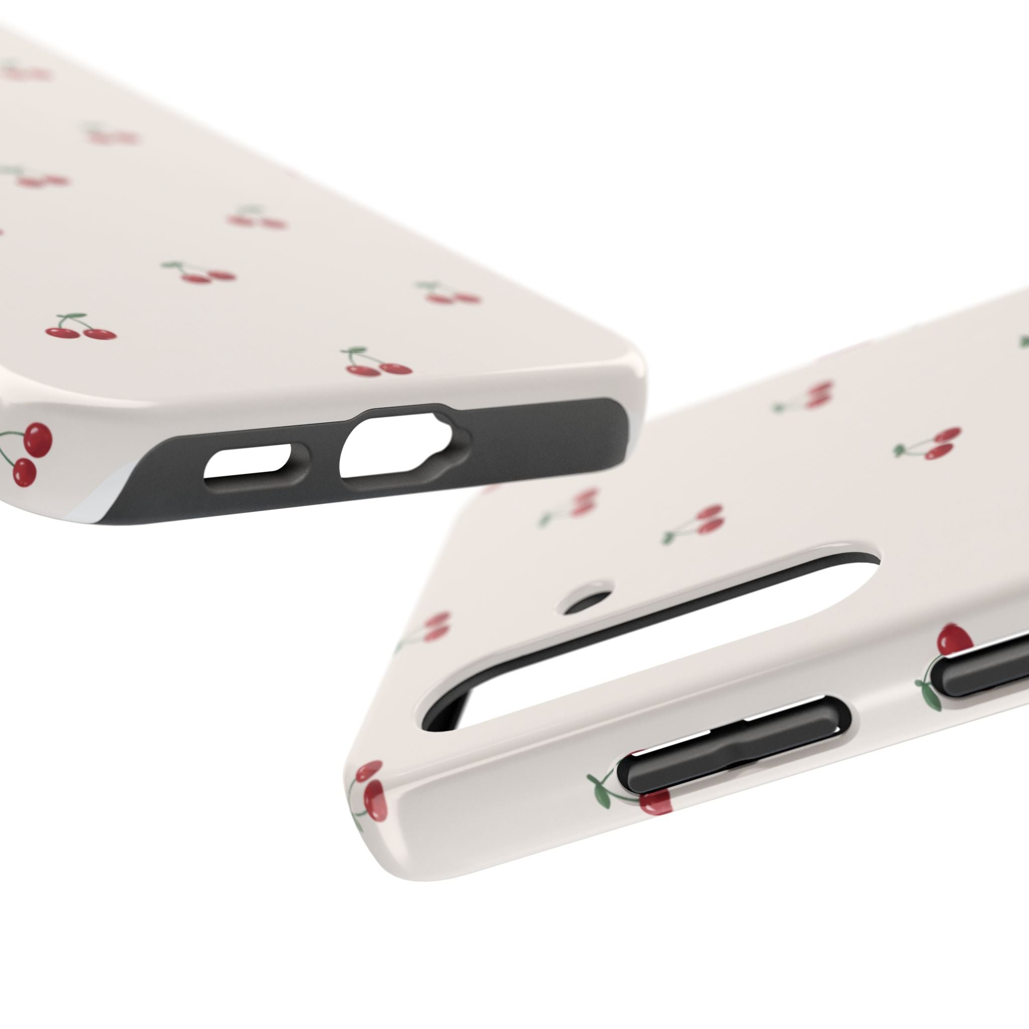 Cherry Pattern Tough Phone Case — Durable Cute Fruit Phone Cover