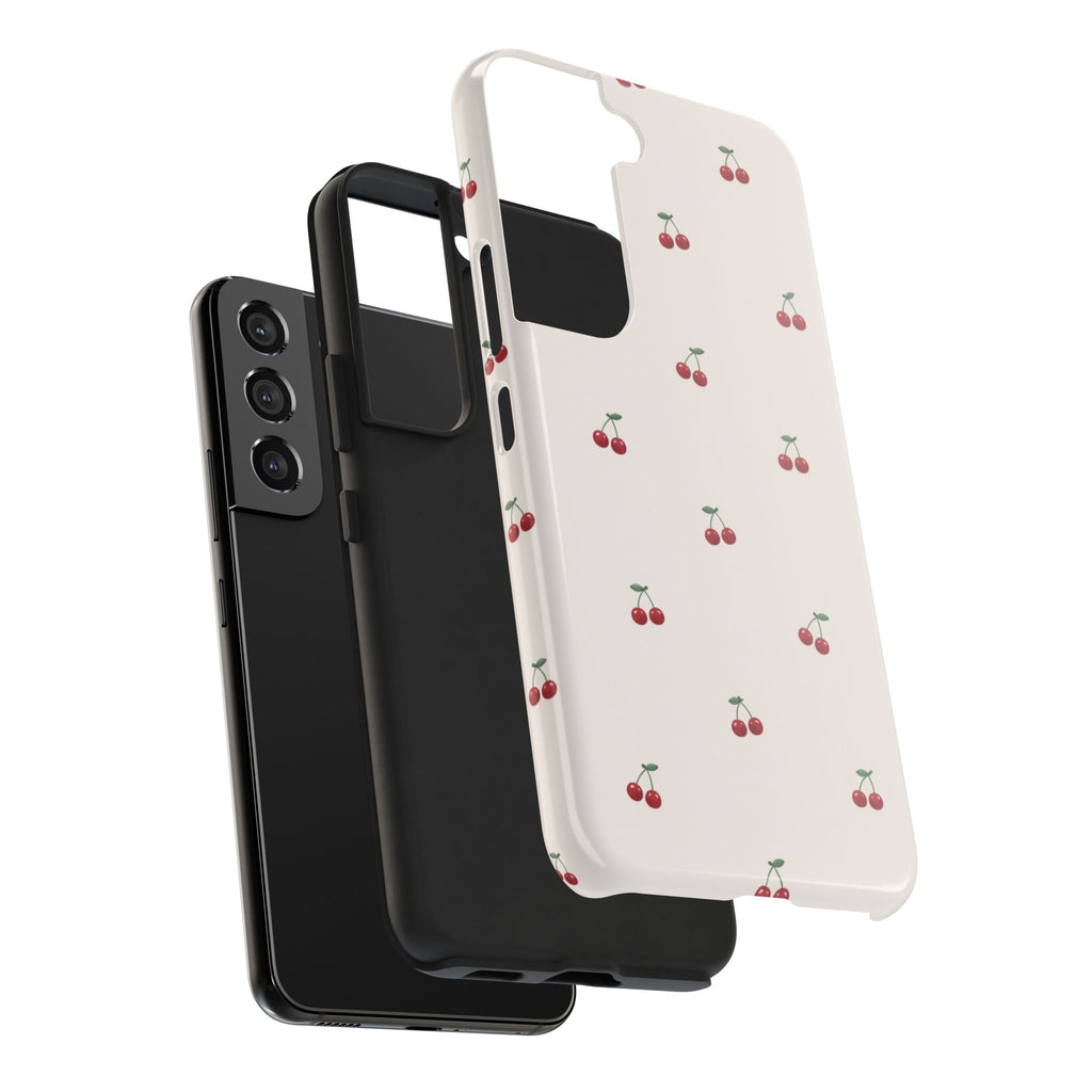 Cherry Pattern Tough Phone Case — Durable Cute Fruit Phone Cover