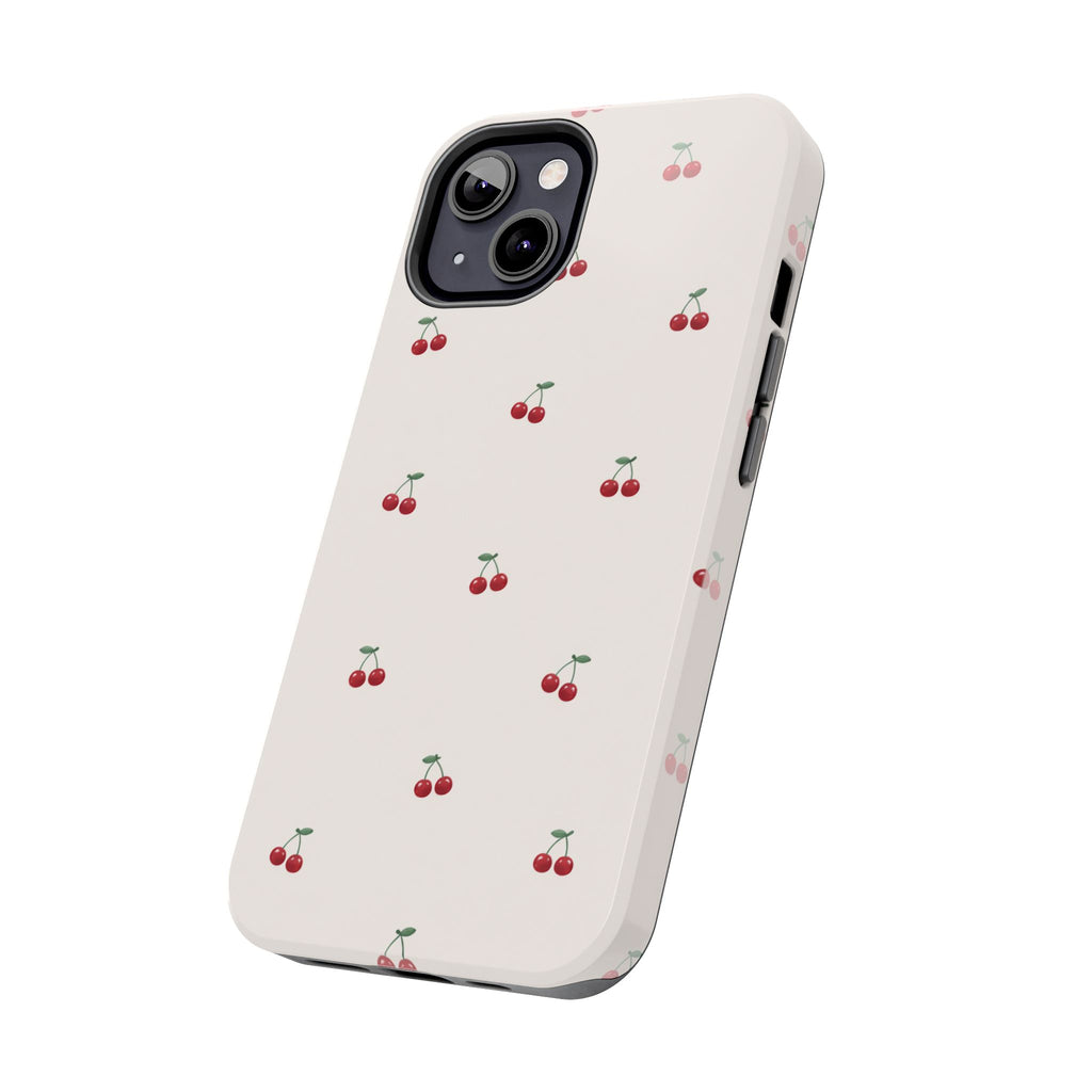 Cherry Pattern Tough Phone Case — Durable Cute Fruit Phone Cover