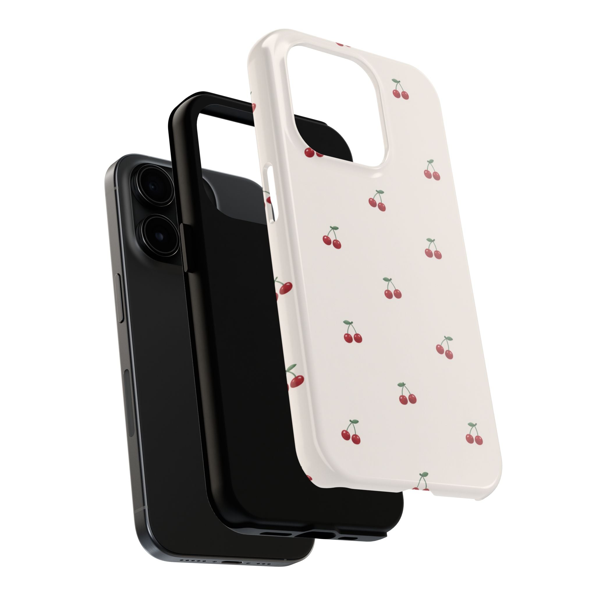 Cherry Pattern Tough Phone Case — Durable Cute Fruit Phone Cover