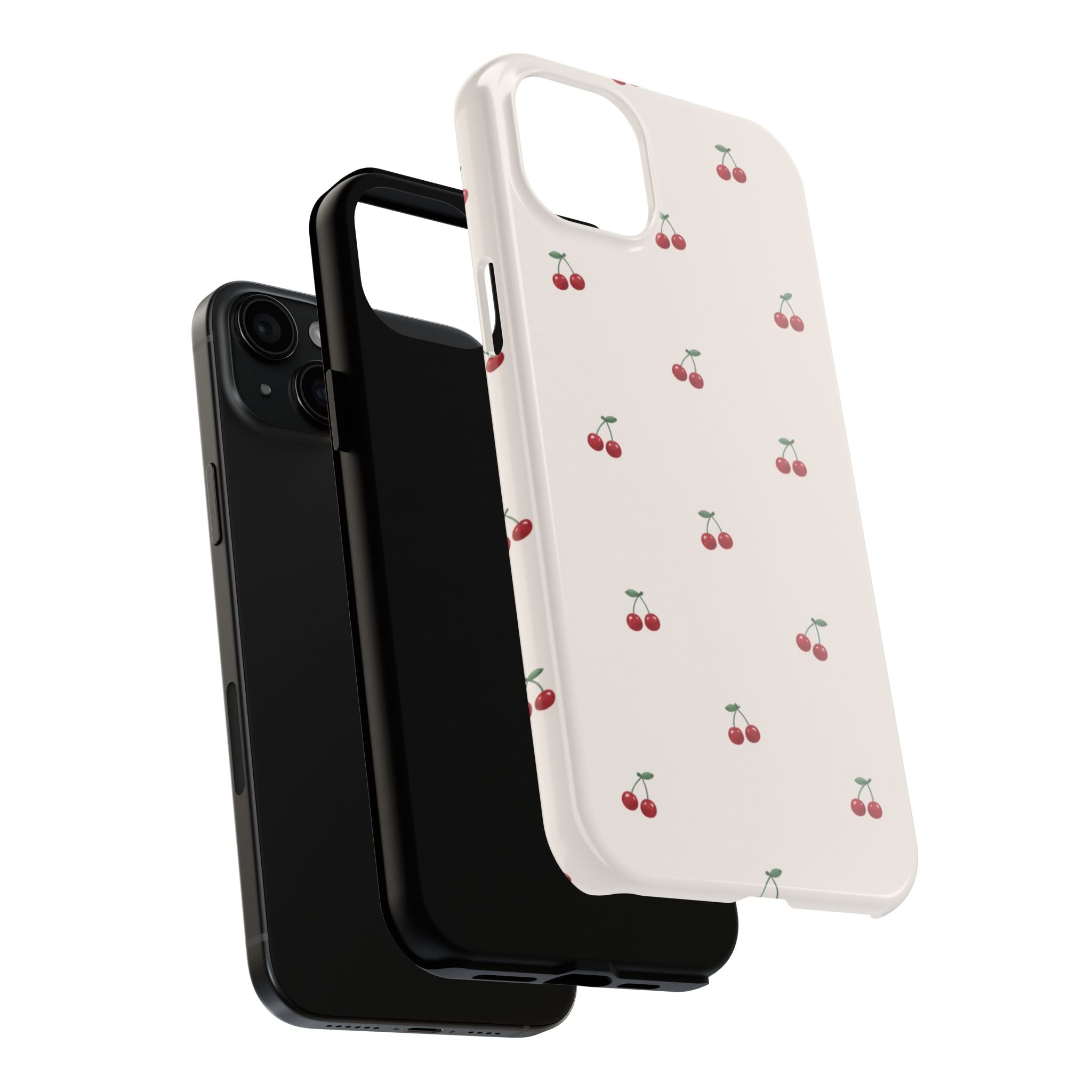 Cherry Pattern Tough Phone Case — Durable Cute Fruit Phone Cover