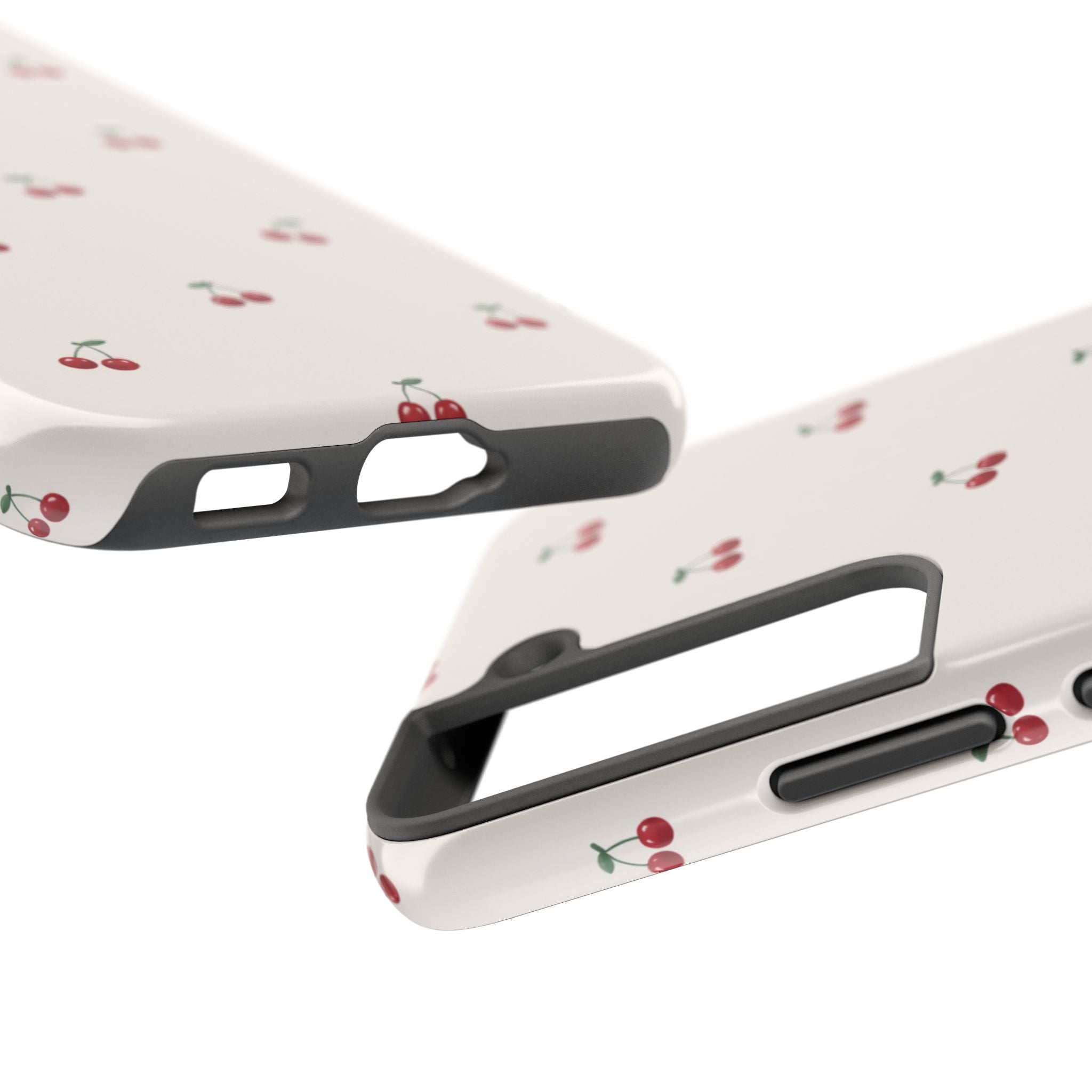 Cherry Pattern Tough Phone Case — Durable Cute Fruit Phone Cover