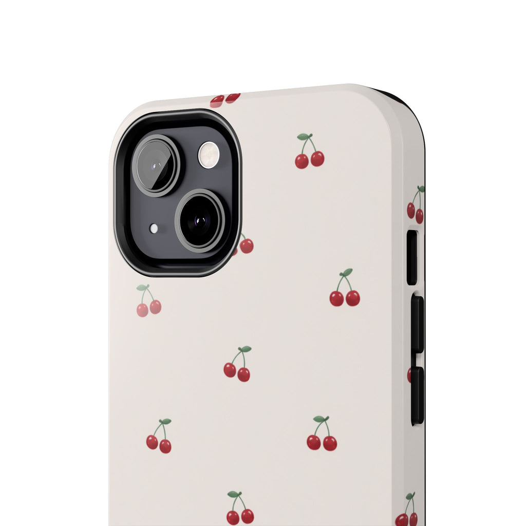 Cherry Pattern Tough Phone Case — Durable Cute Fruit Phone Cover