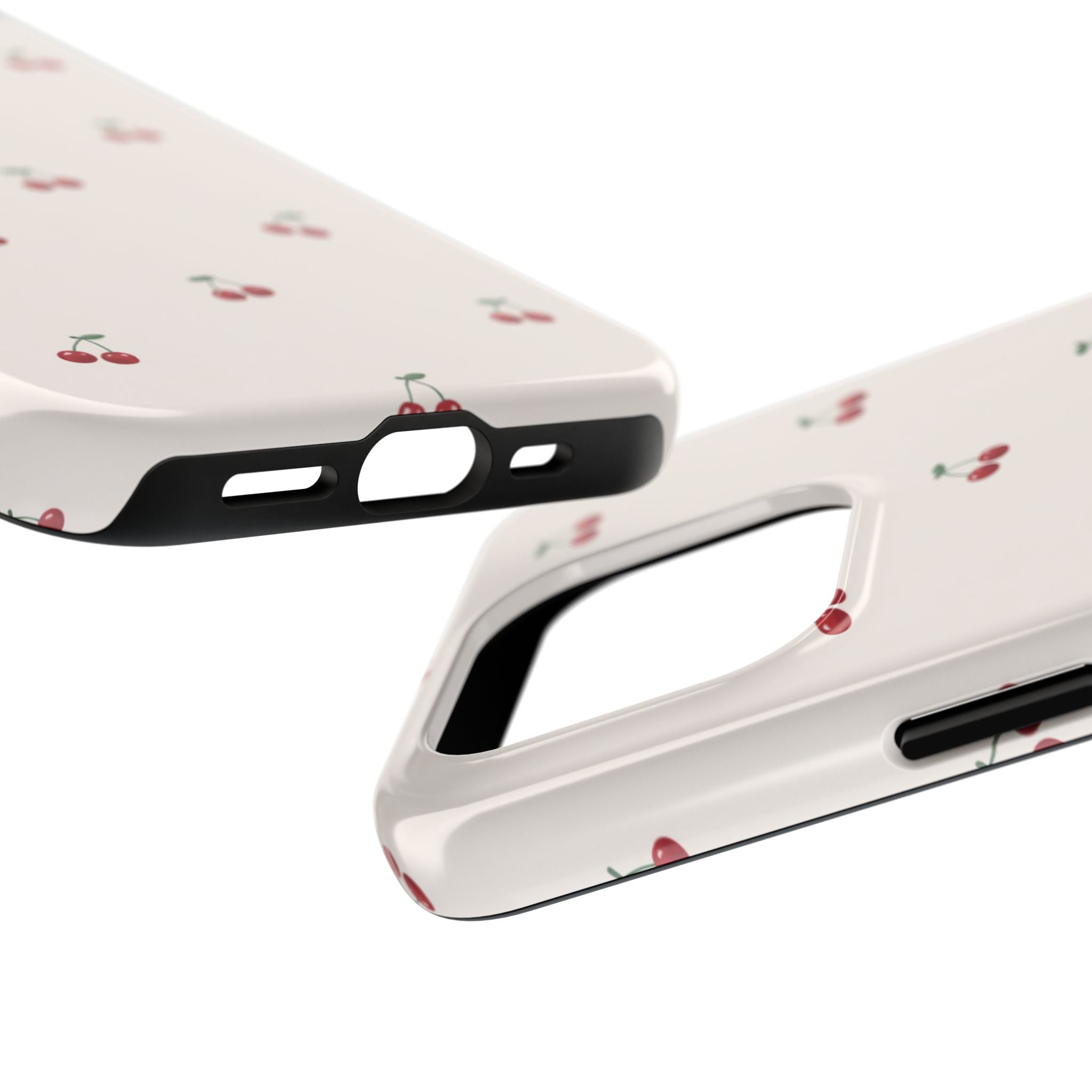Cherry Pattern Tough Phone Case — Durable Cute Fruit Phone Cover