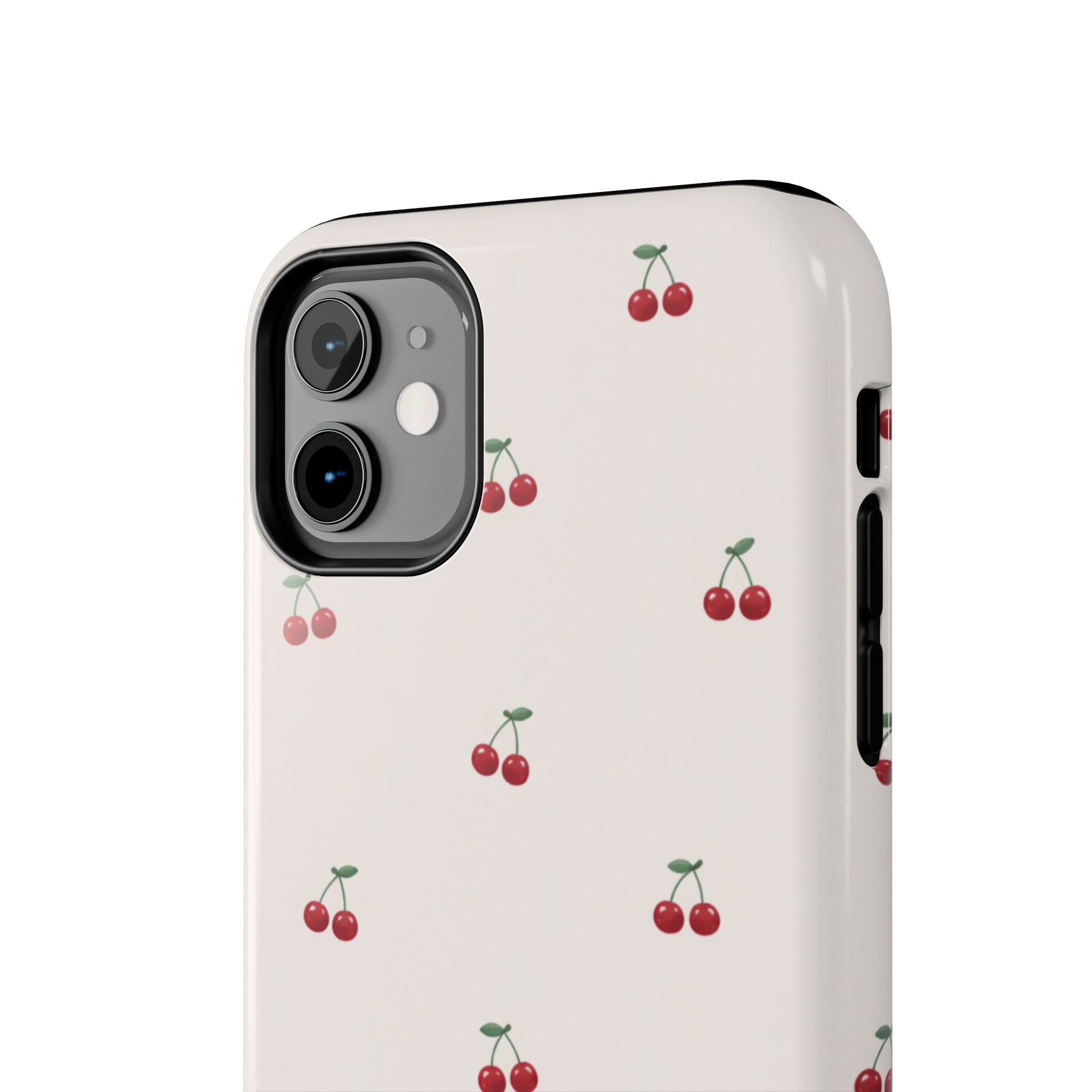 Cherry Pattern Tough Phone Case — Durable Cute Fruit Phone Cover