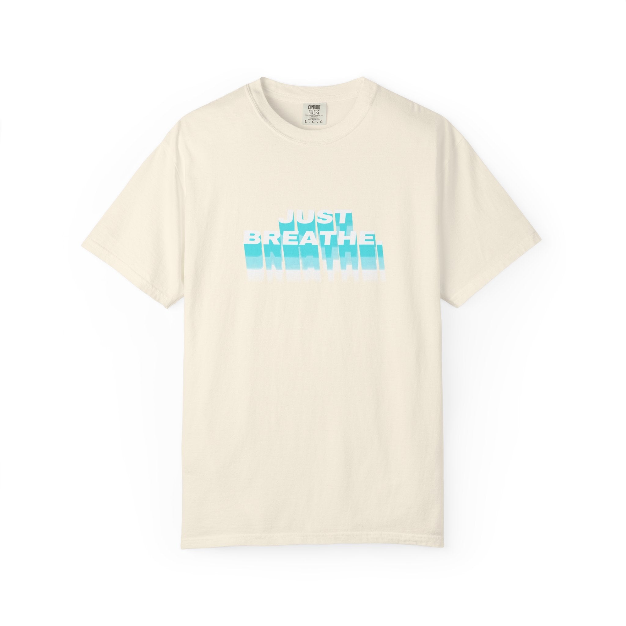 Breathe Graphic T-Shirt — Chill Ocean Blue Typography Tee