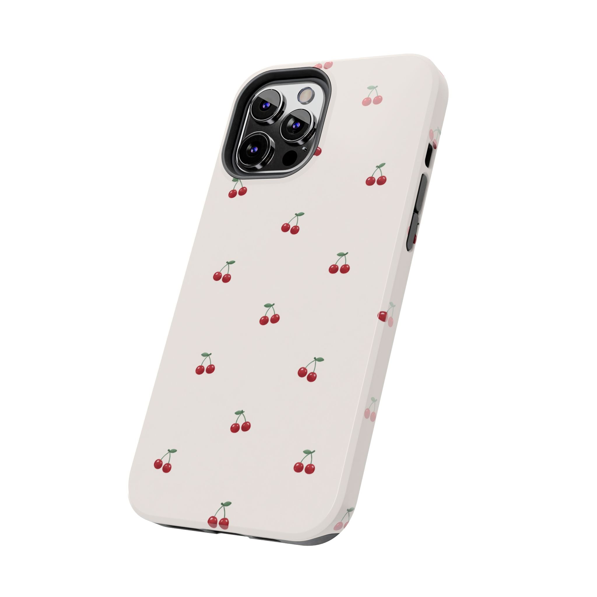 Cherry Pattern Tough Phone Case — Durable Cute Fruit Phone Cover