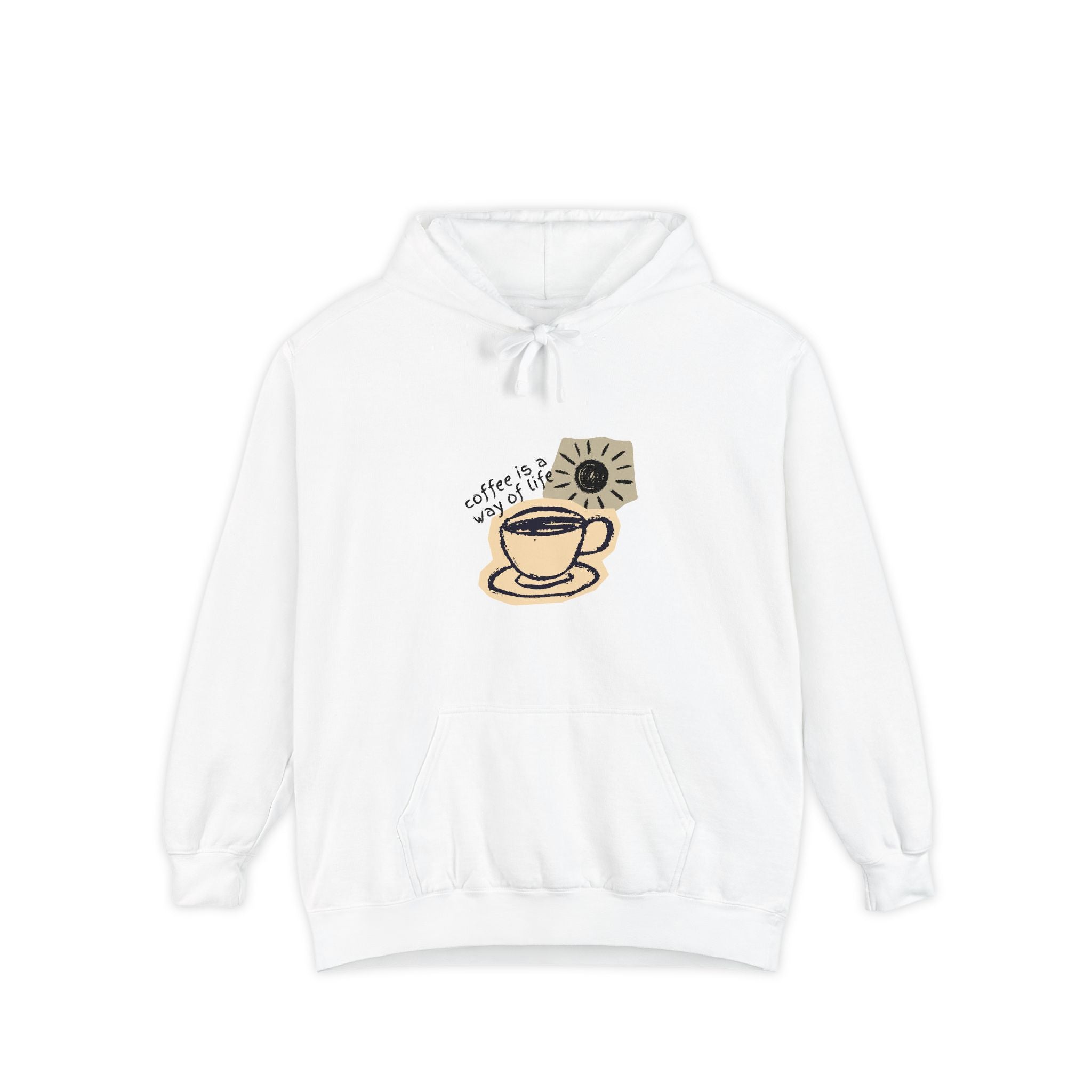 Coffee Cup Hoodie — "Coffee Is My Self Care" Cozy White Pullover