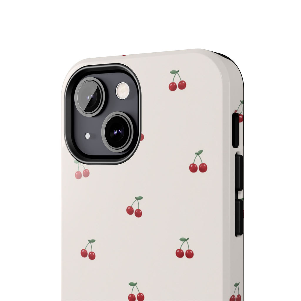 Cherry Pattern Tough Phone Case — Durable Cute Fruit Phone Cover