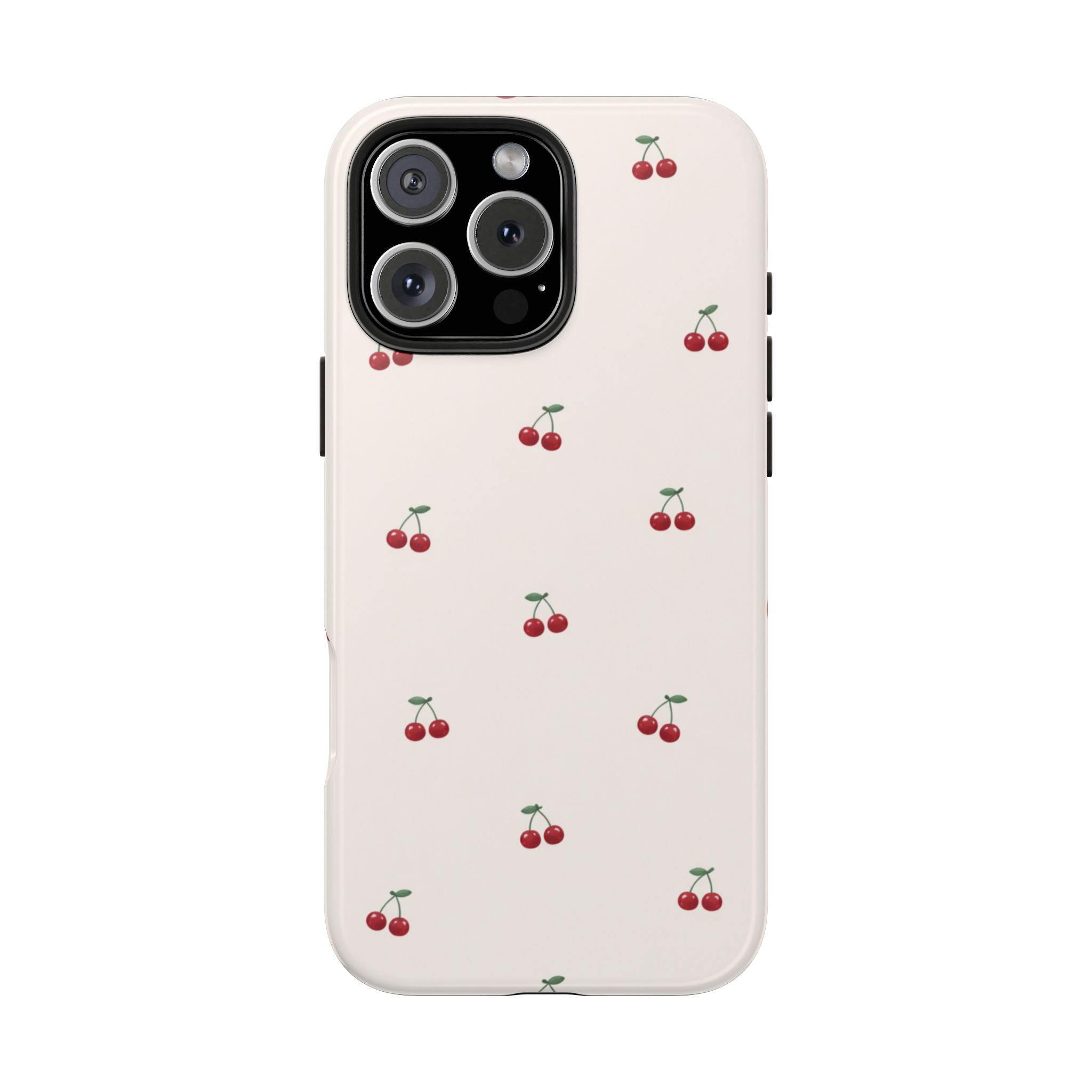 Cherry Pattern Tough Phone Case — Durable Cute Fruit Phone Cover