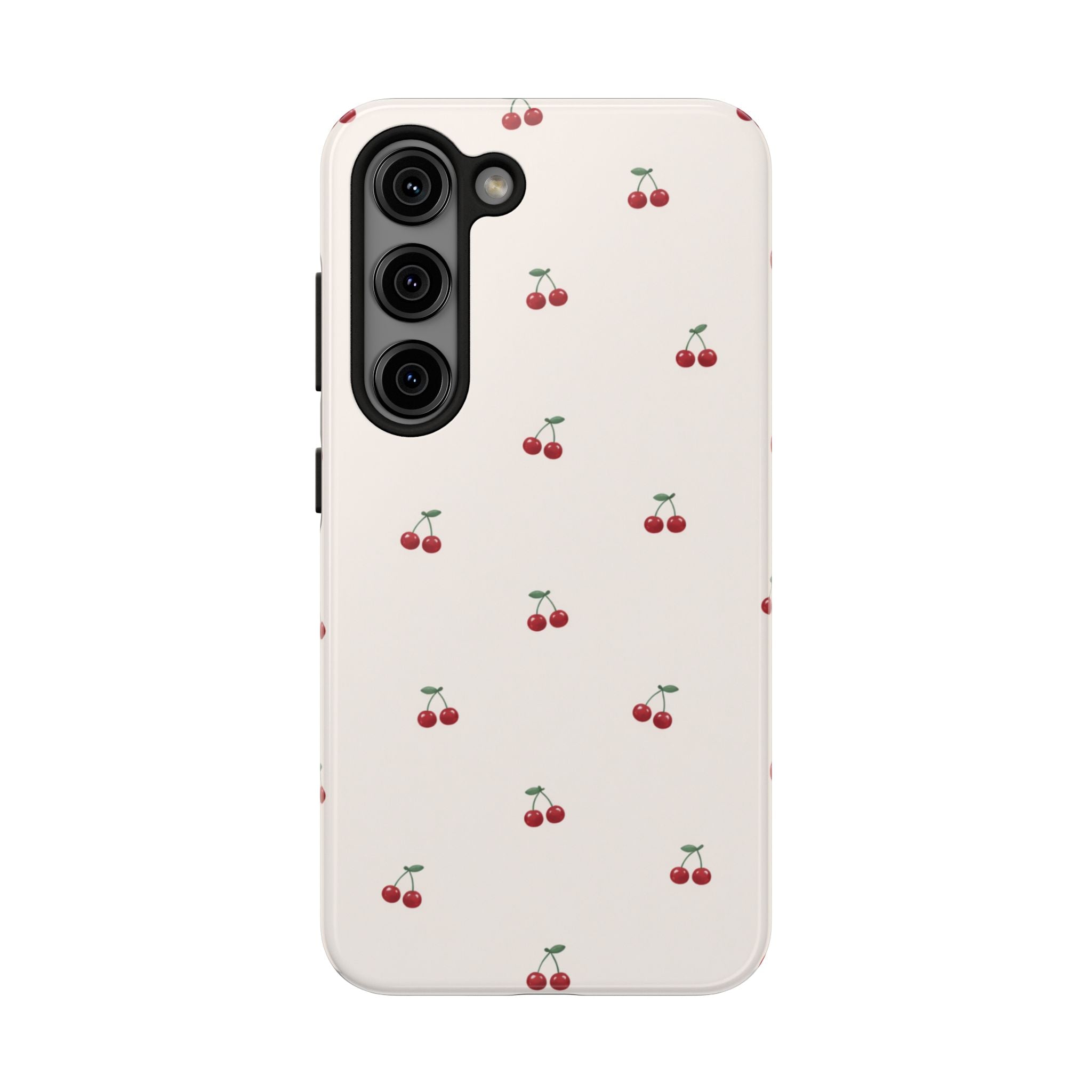 Cherry Pattern Tough Phone Case — Durable Cute Fruit Phone Cover