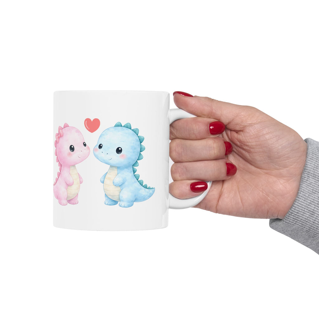 The "Perfect Match" Watercolor Dino Mug | A Sweet Anniversary & Valentine’s Gift