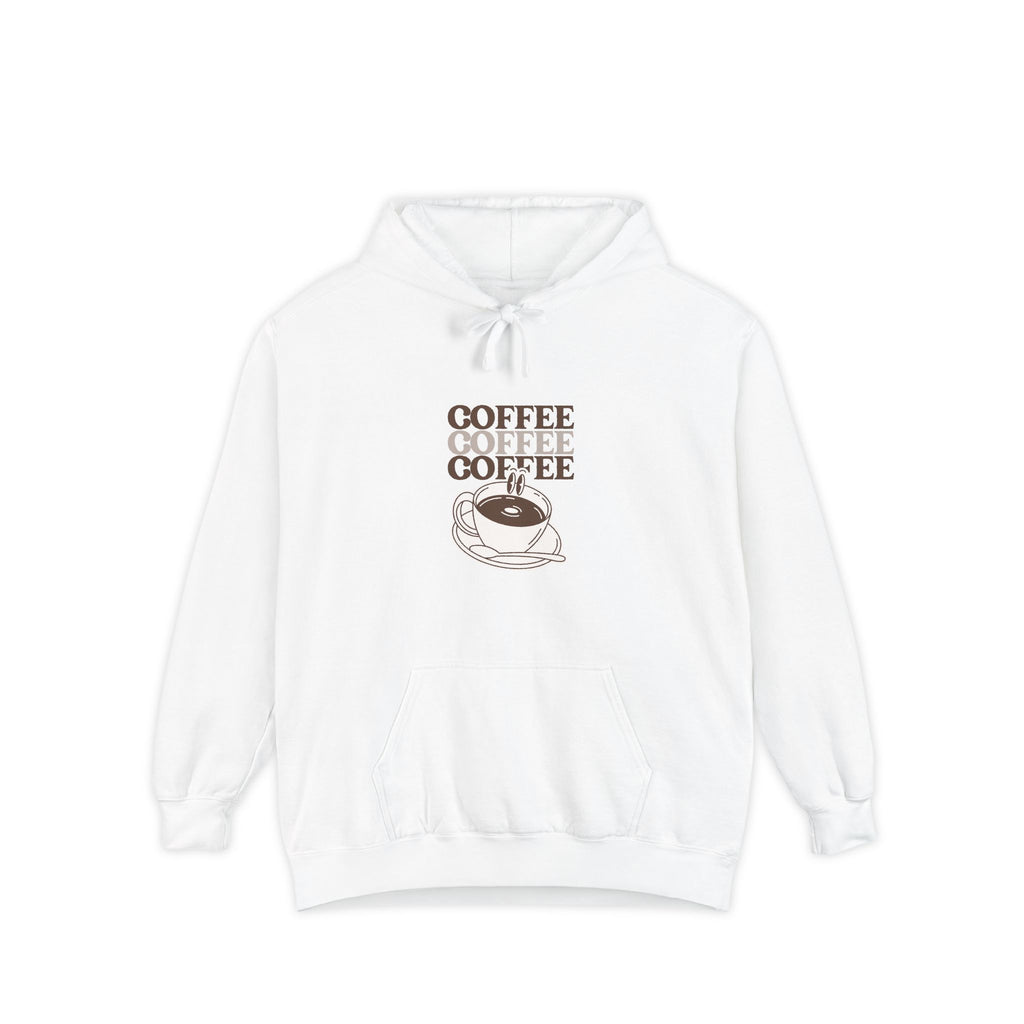 Coffee Lover Hoodie — "Coffee Coffee Coffee" Retro Cup Graphic