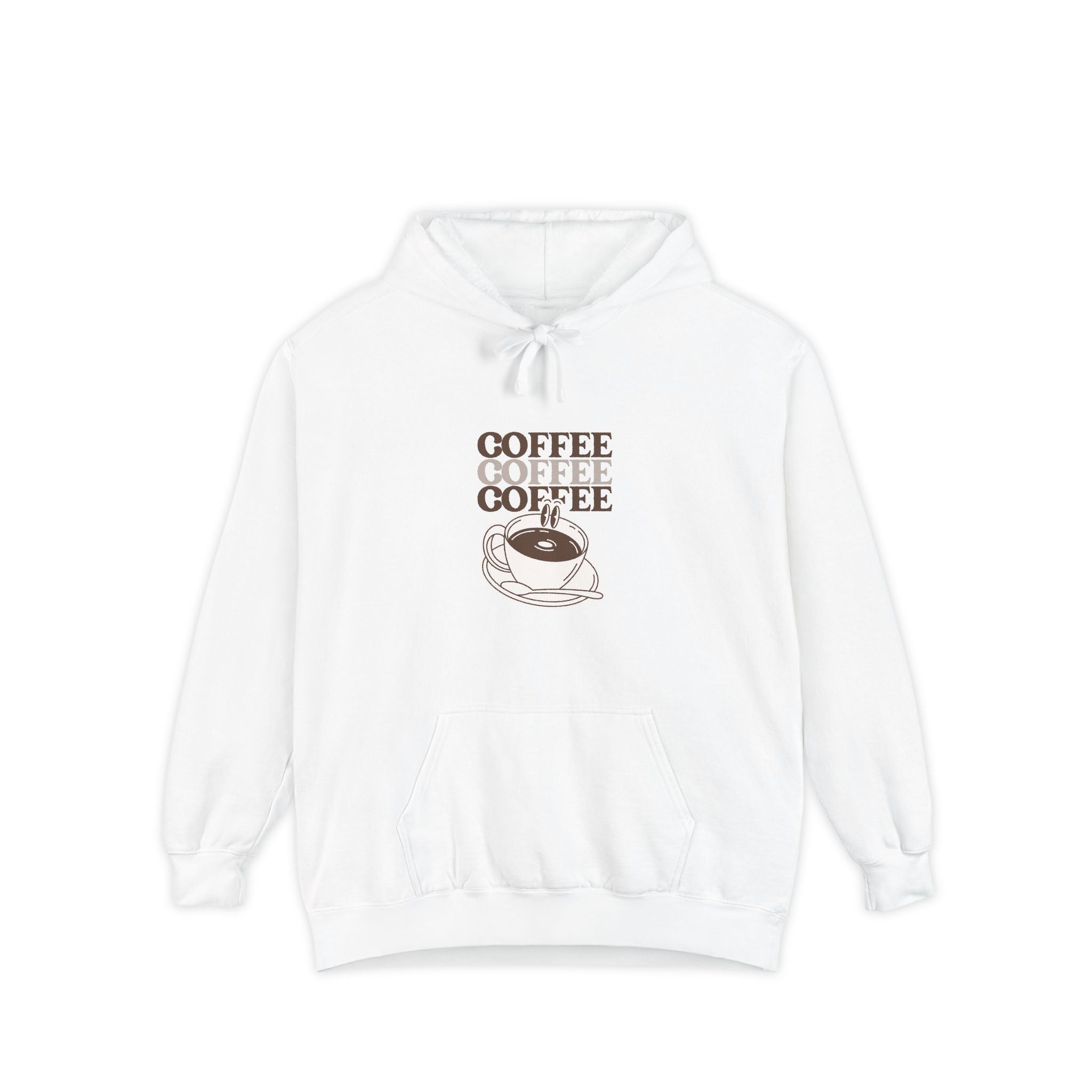 Coffee Lover Hoodie — "Coffee Coffee Coffee" Retro Cup Graphic