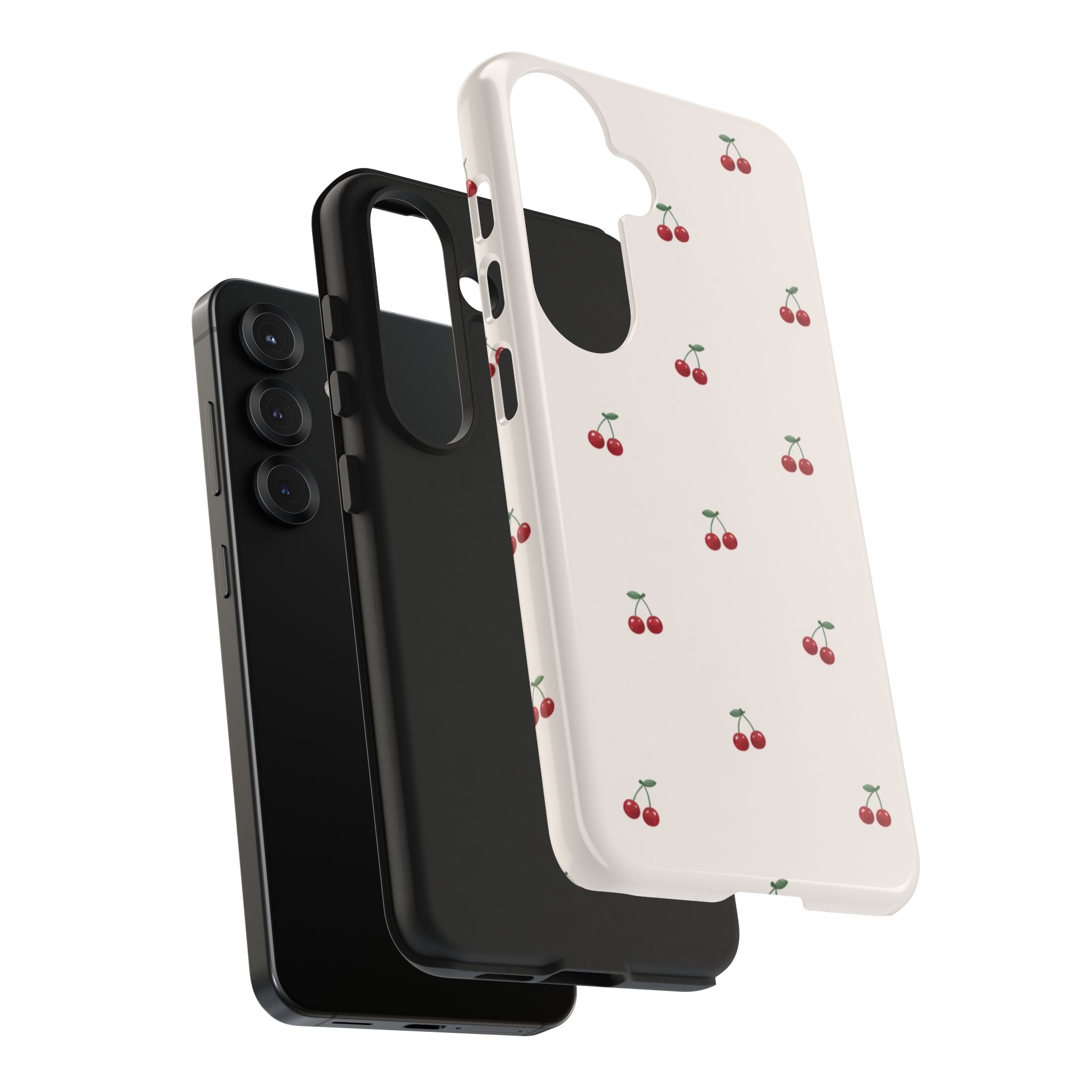 Cherry Pattern Tough Phone Case — Durable Cute Fruit Phone Cover