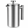 French Press Coffee Maker — Double Wall Stainless Steel (1L)
