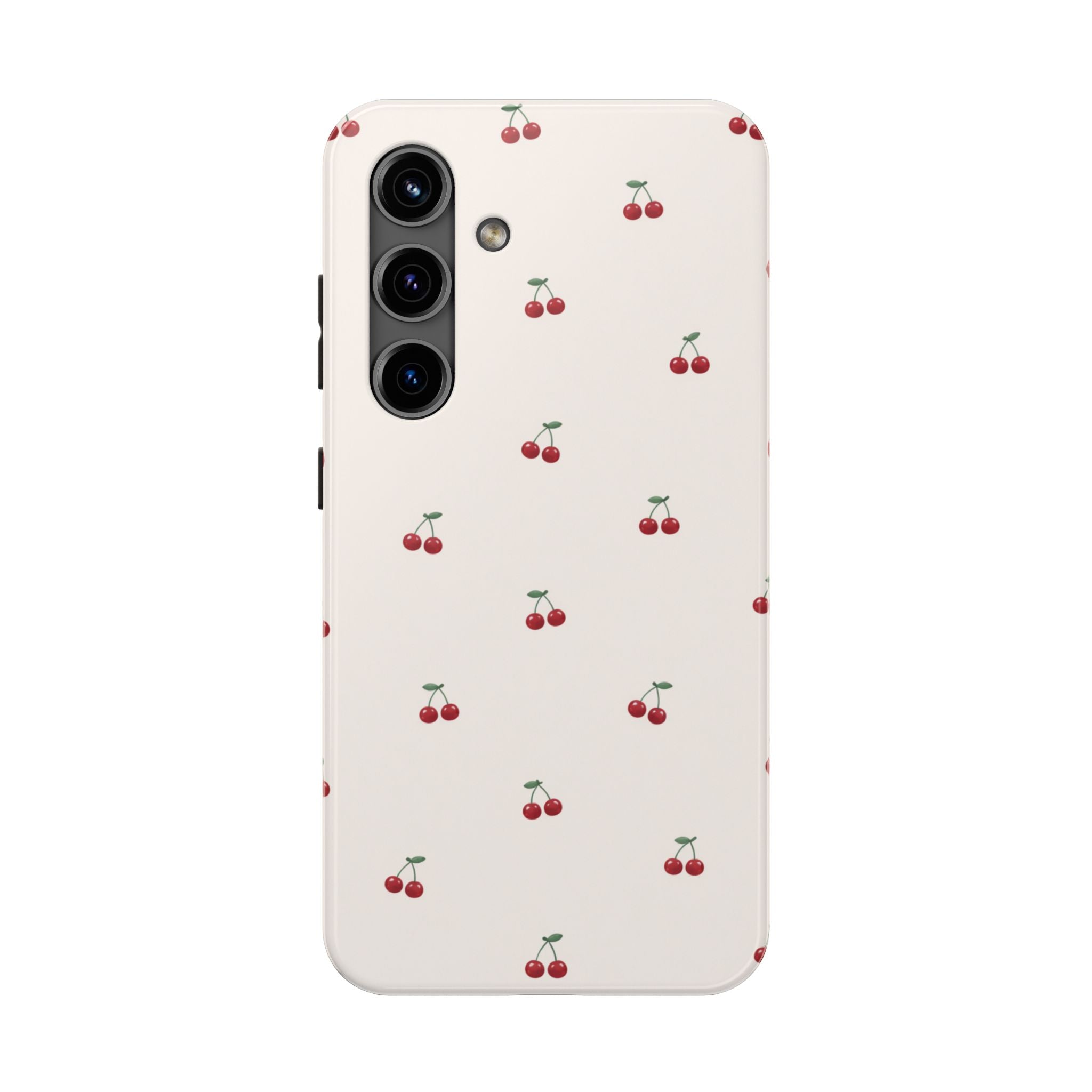 Cherry Pattern Tough Phone Case — Durable Cute Fruit Phone Cover