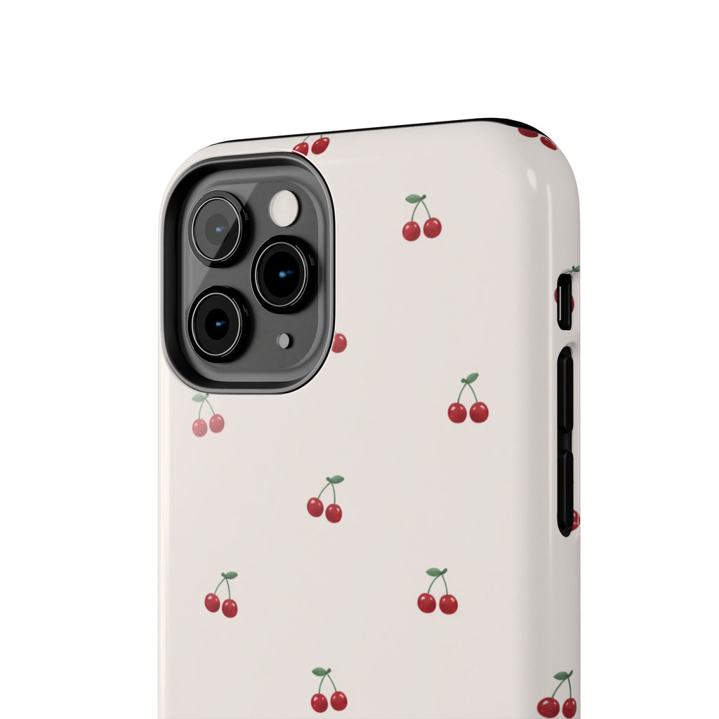 Cherry Pattern Tough Phone Case — Durable Cute Fruit Phone Cover