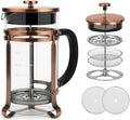 French Press Coffee Maker — Glass & Stainless Steel (34oz)