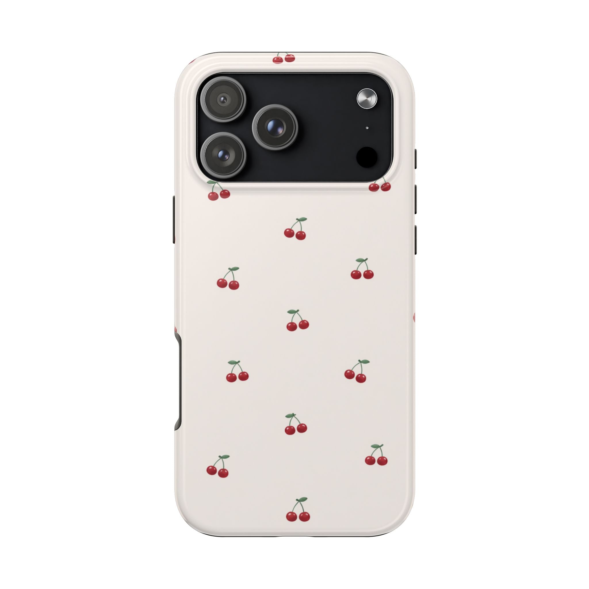 Cherry Pattern Tough Phone Case — Durable Cute Fruit Phone Cover