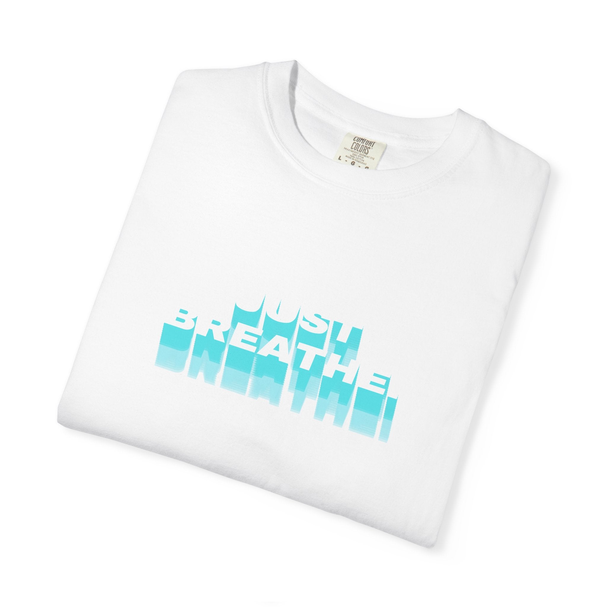 Breathe Graphic T-Shirt — Chill Ocean Blue Typography Tee
