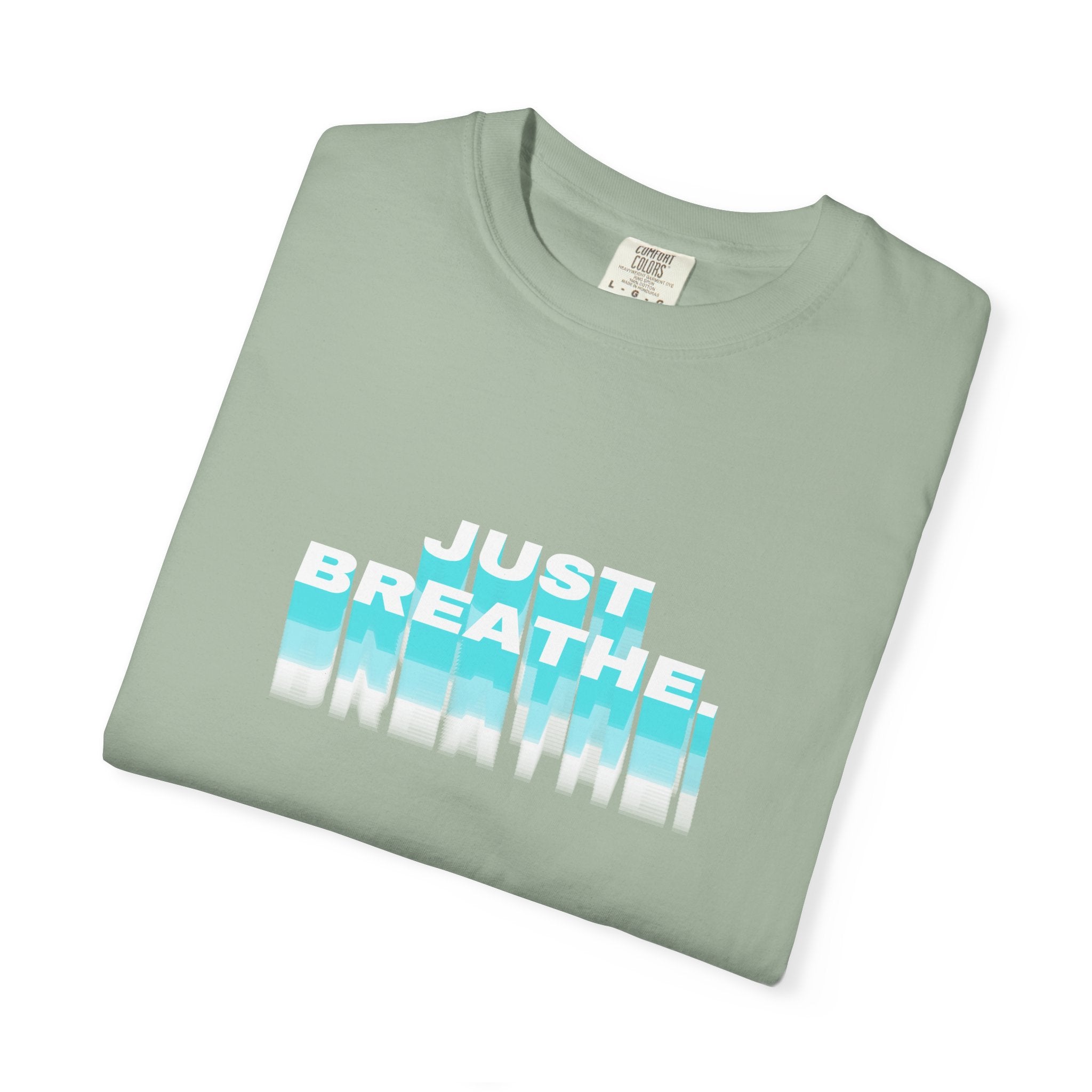 Breathe Graphic T-Shirt — Chill Ocean Blue Typography Tee