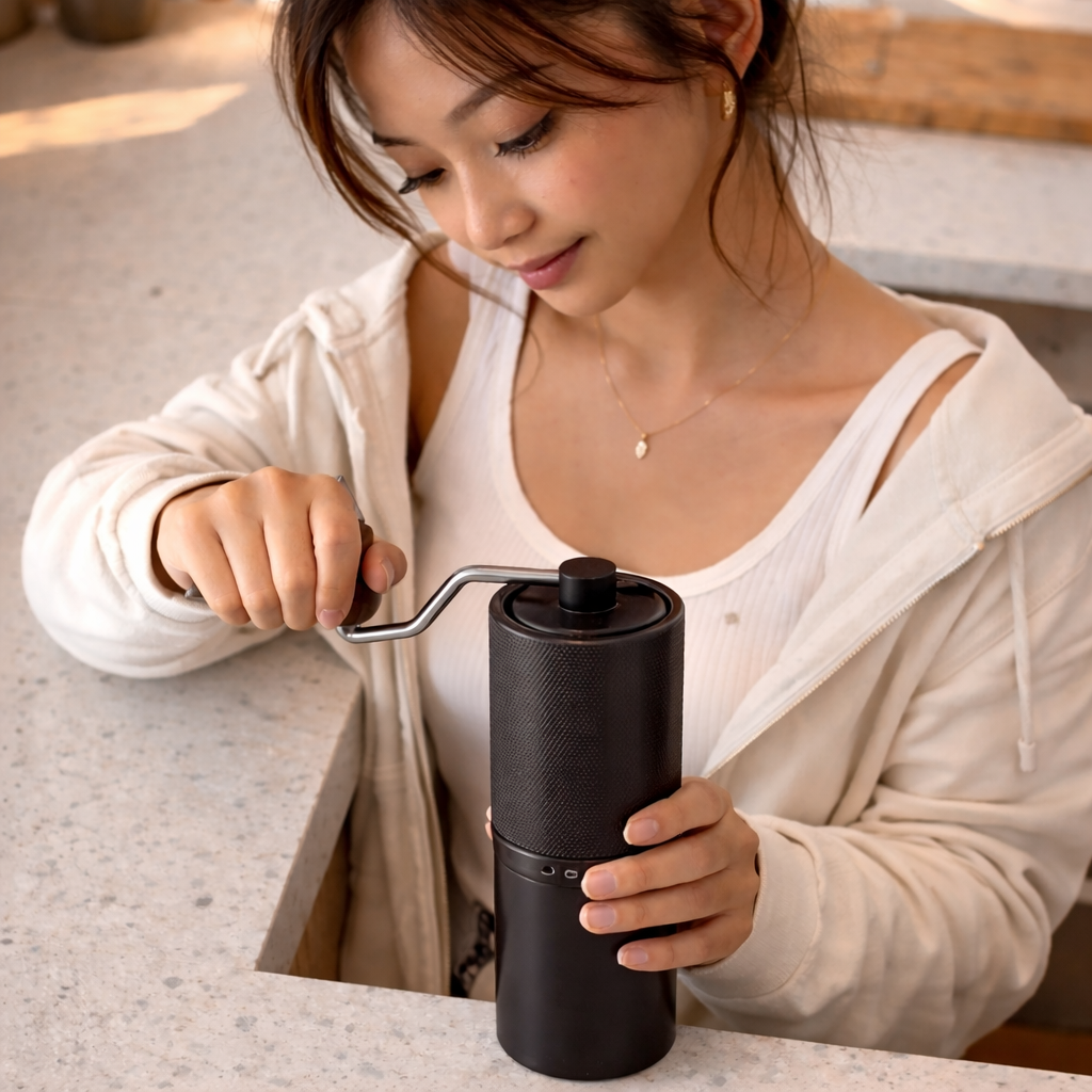 Manual Coffee Grinder — Stainless Steel Burr
