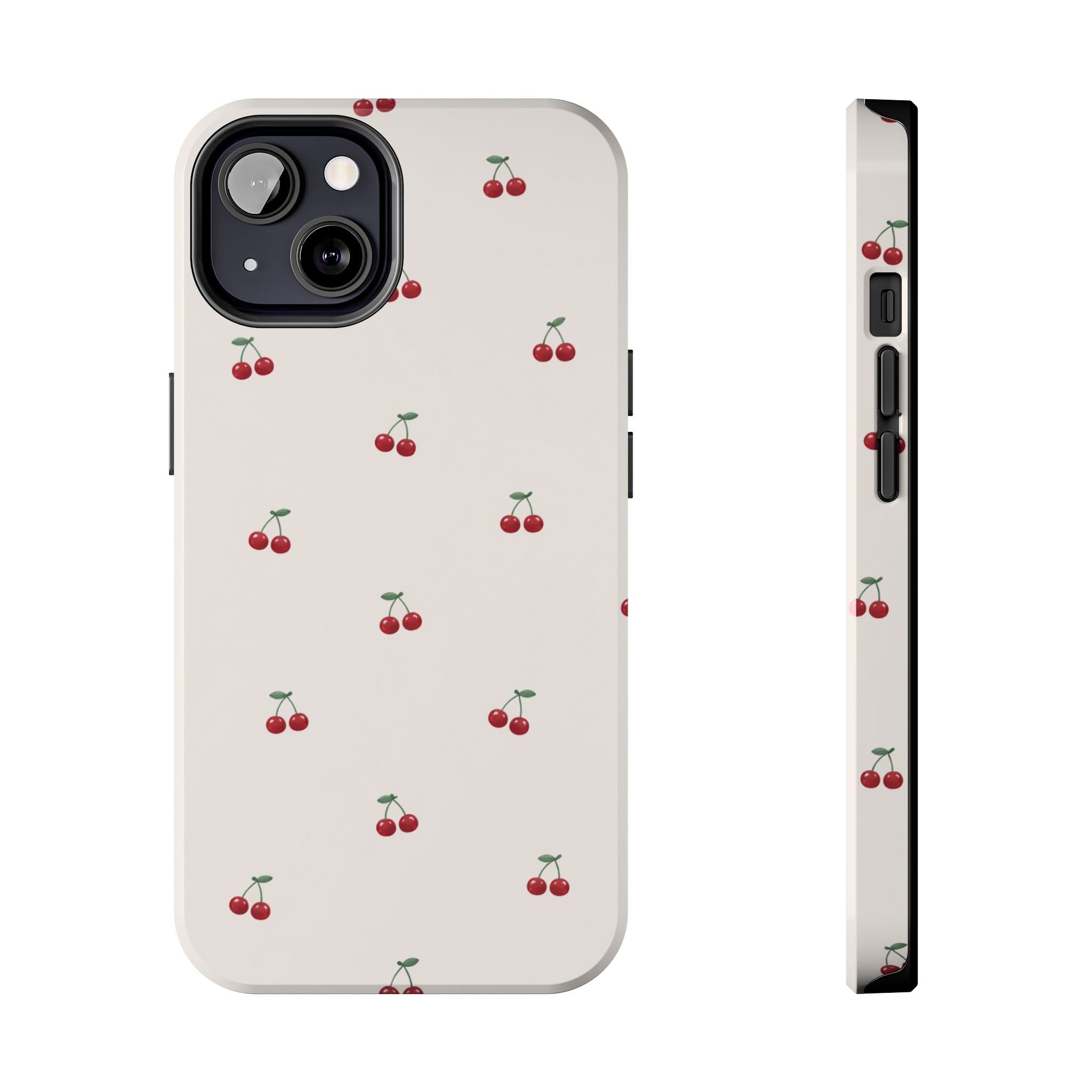 Cherry Pattern Tough Phone Case — Durable Cute Fruit Phone Cover