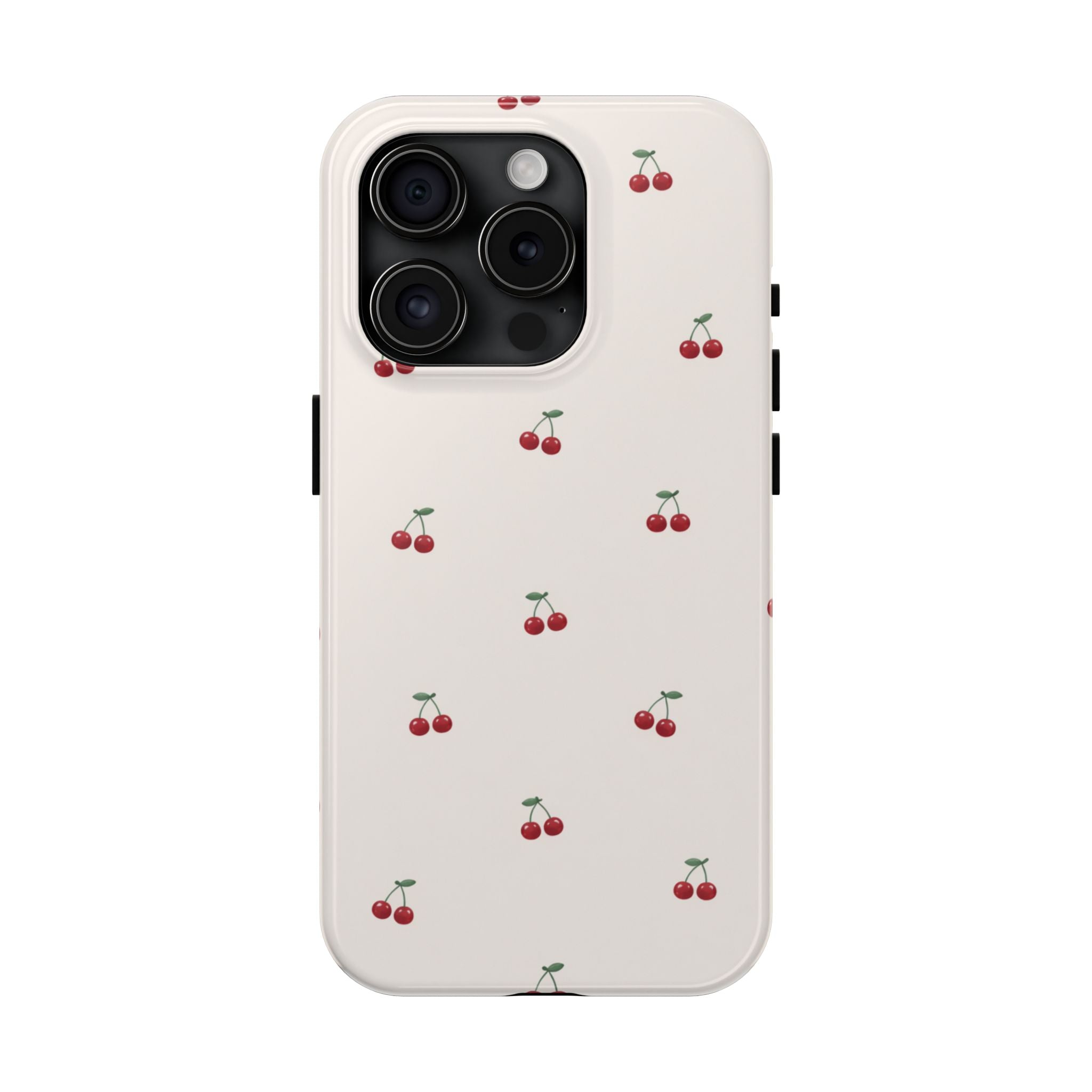 Cherry Pattern Tough Phone Case — Durable Cute Fruit Phone Cover