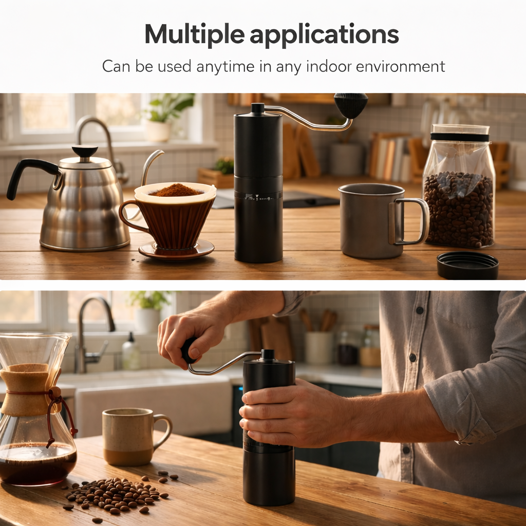 Precision Manual Coffee Grinder — 55 Click Settings