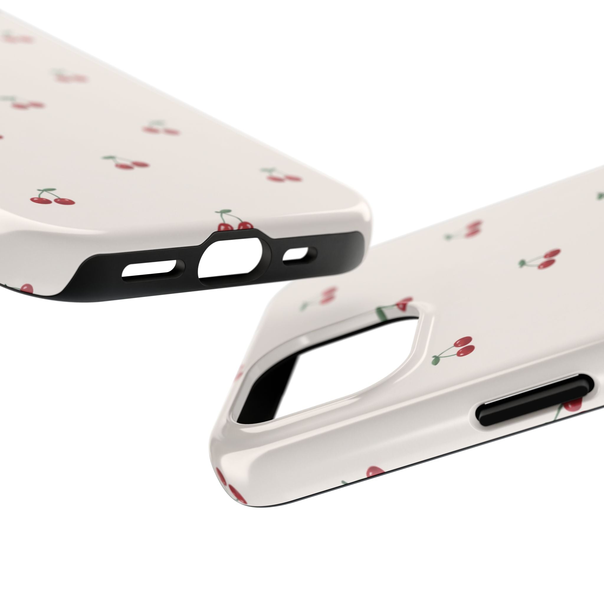 Cherry Pattern Tough Phone Case — Durable Cute Fruit Phone Cover