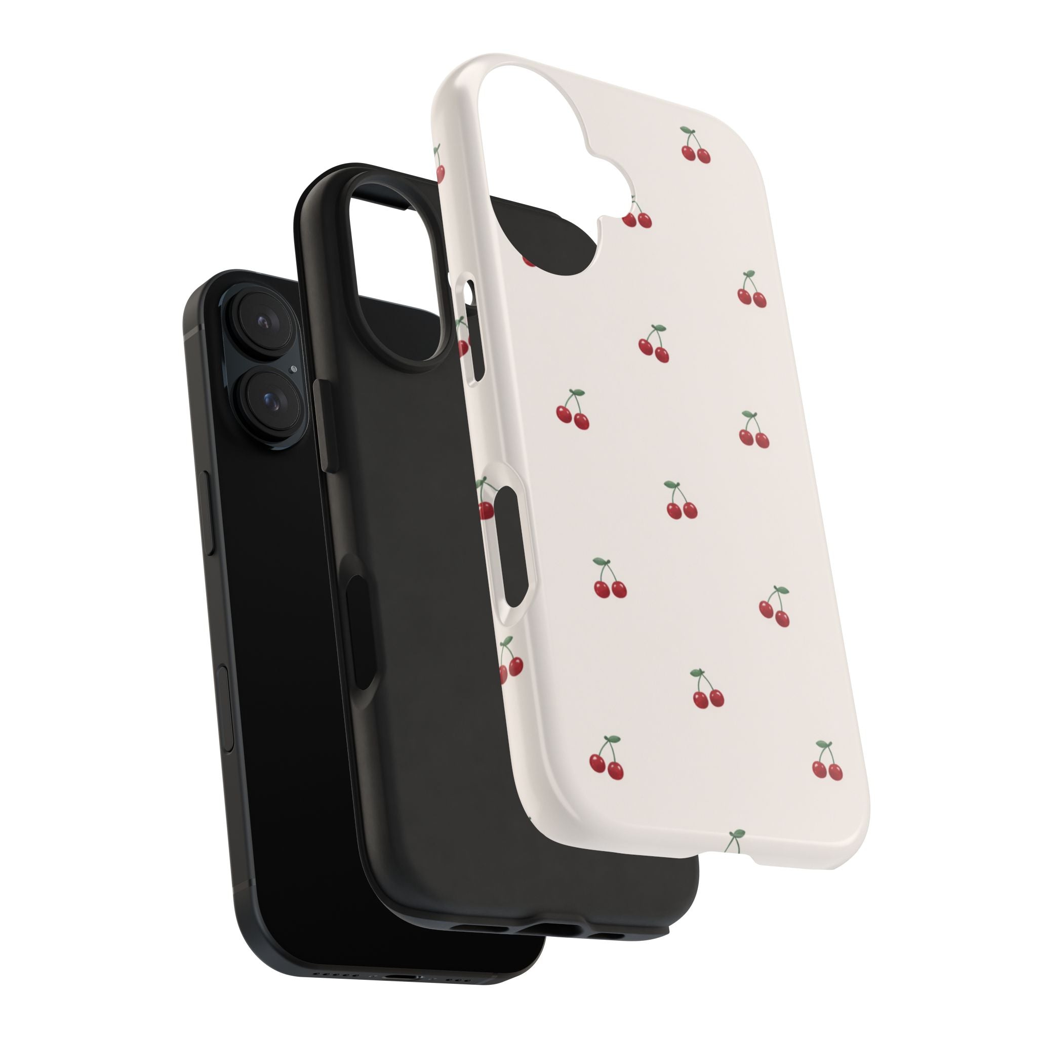 Cherry Pattern Tough Phone Case — Durable Cute Fruit Phone Cover