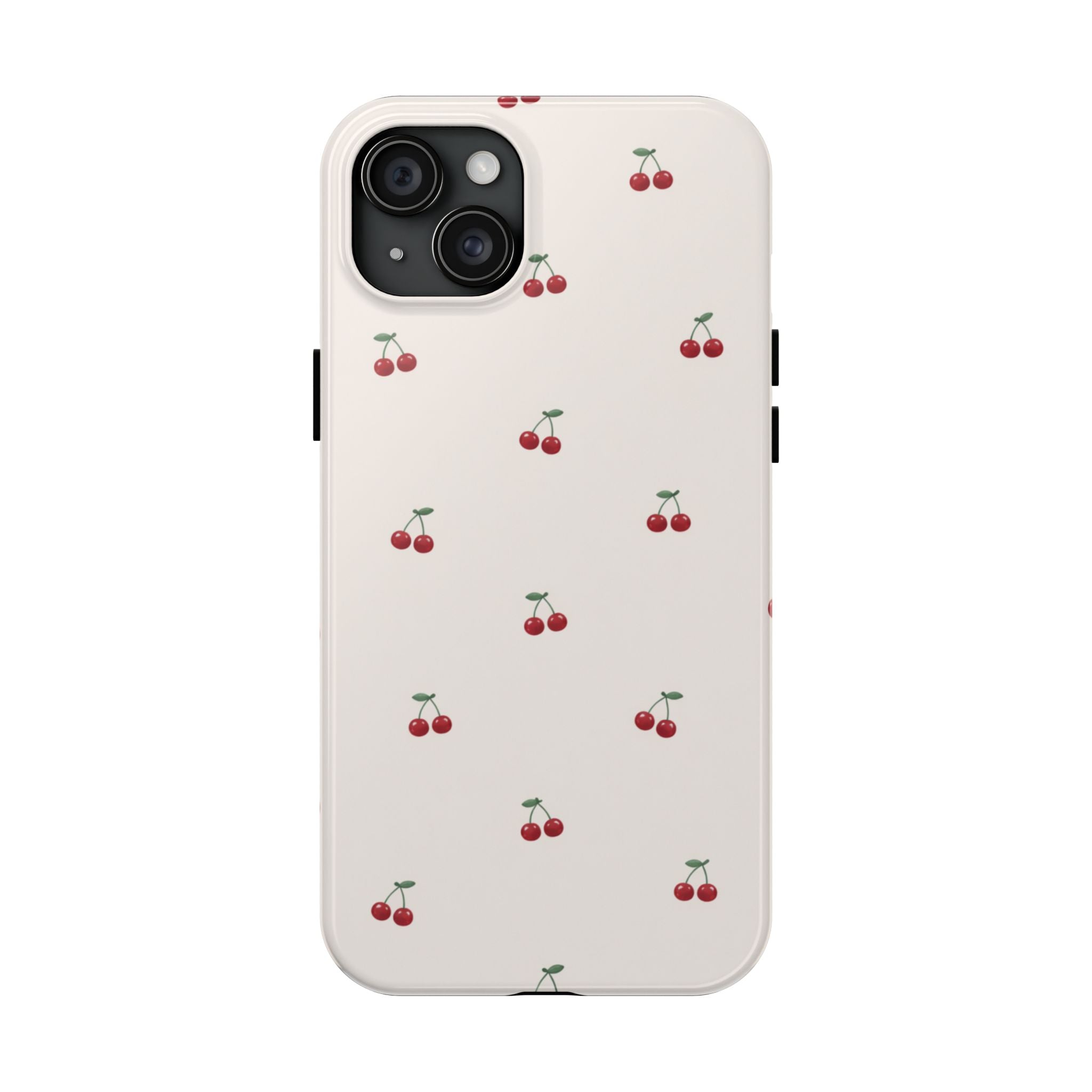 Cherry Pattern Tough Phone Case — Durable Cute Fruit Phone Cover