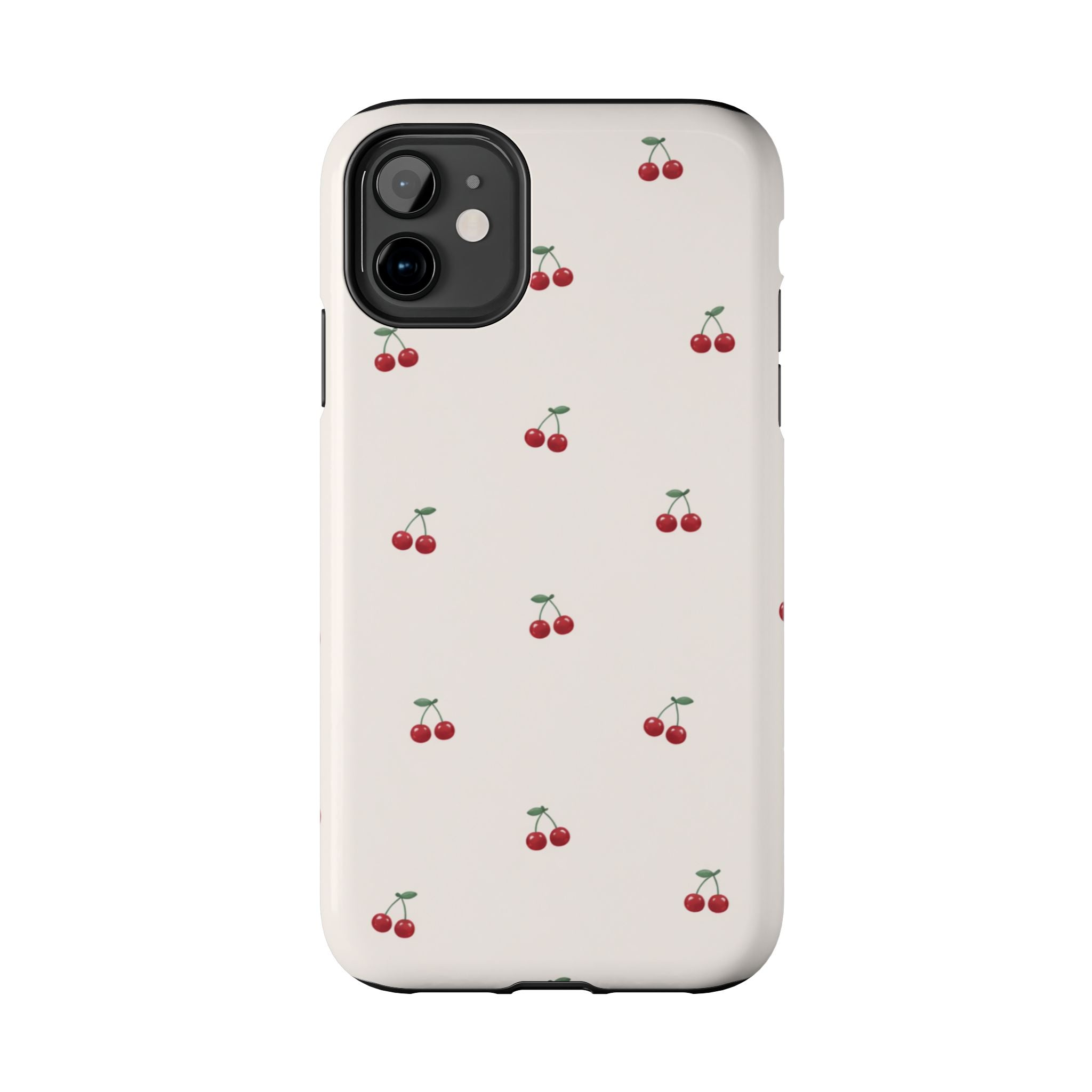 Cherry Pattern Tough Phone Case — Durable Cute Fruit Phone Cover