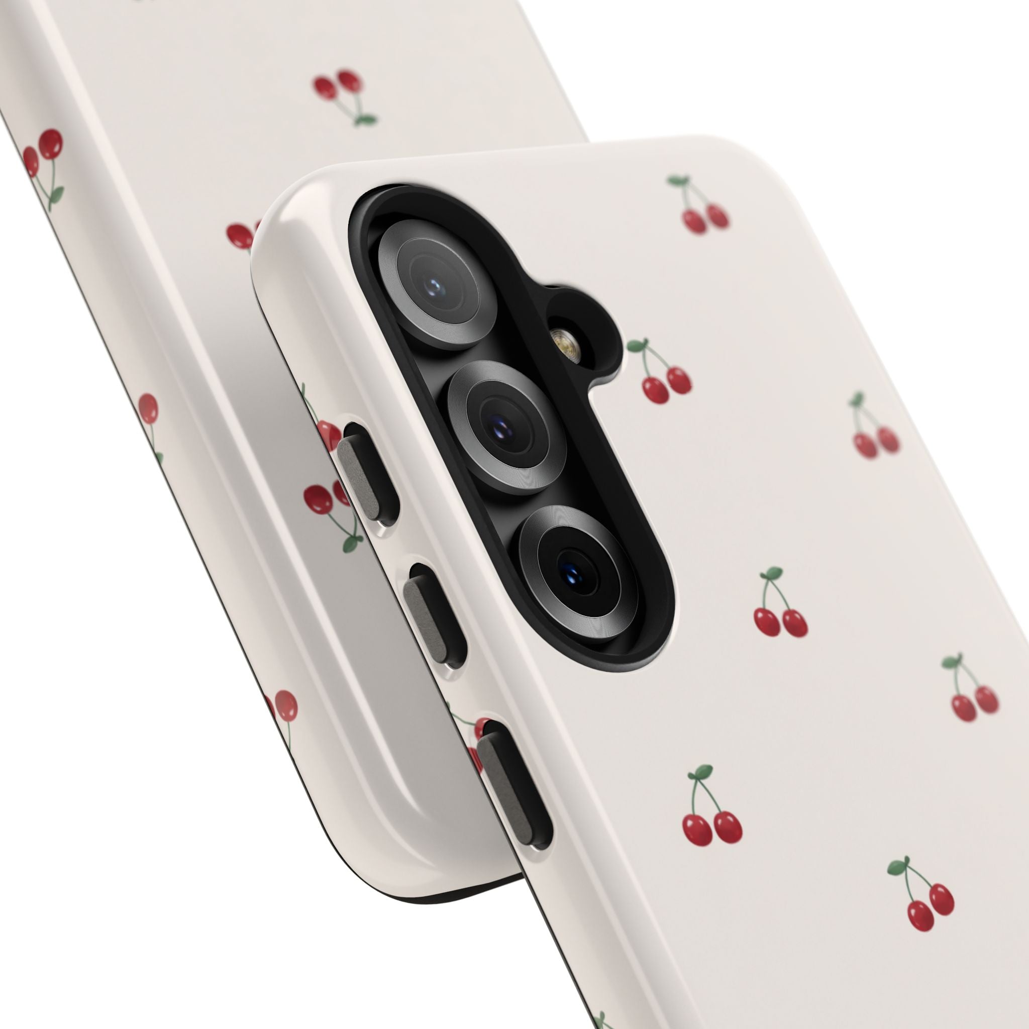 Cherry Pattern Tough Phone Case — Durable Cute Fruit Phone Cover